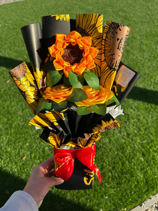 Girasol y rosas 🌻