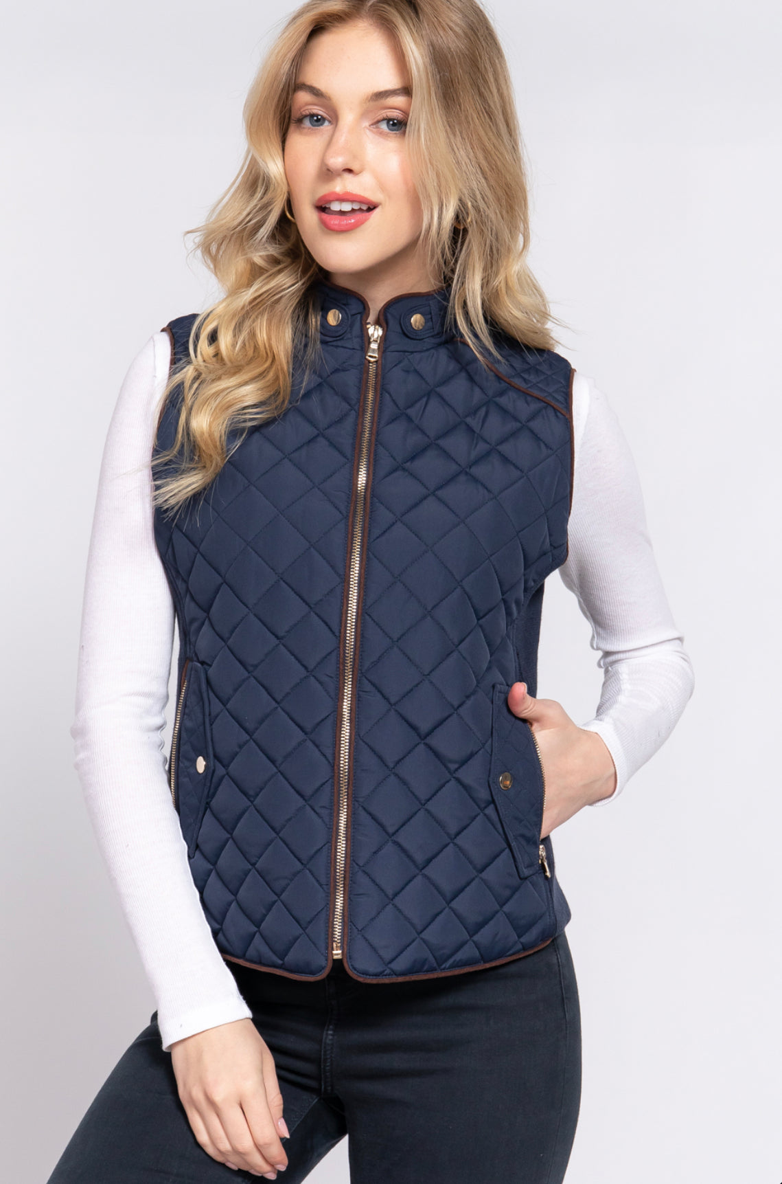 Navy blue padding vest