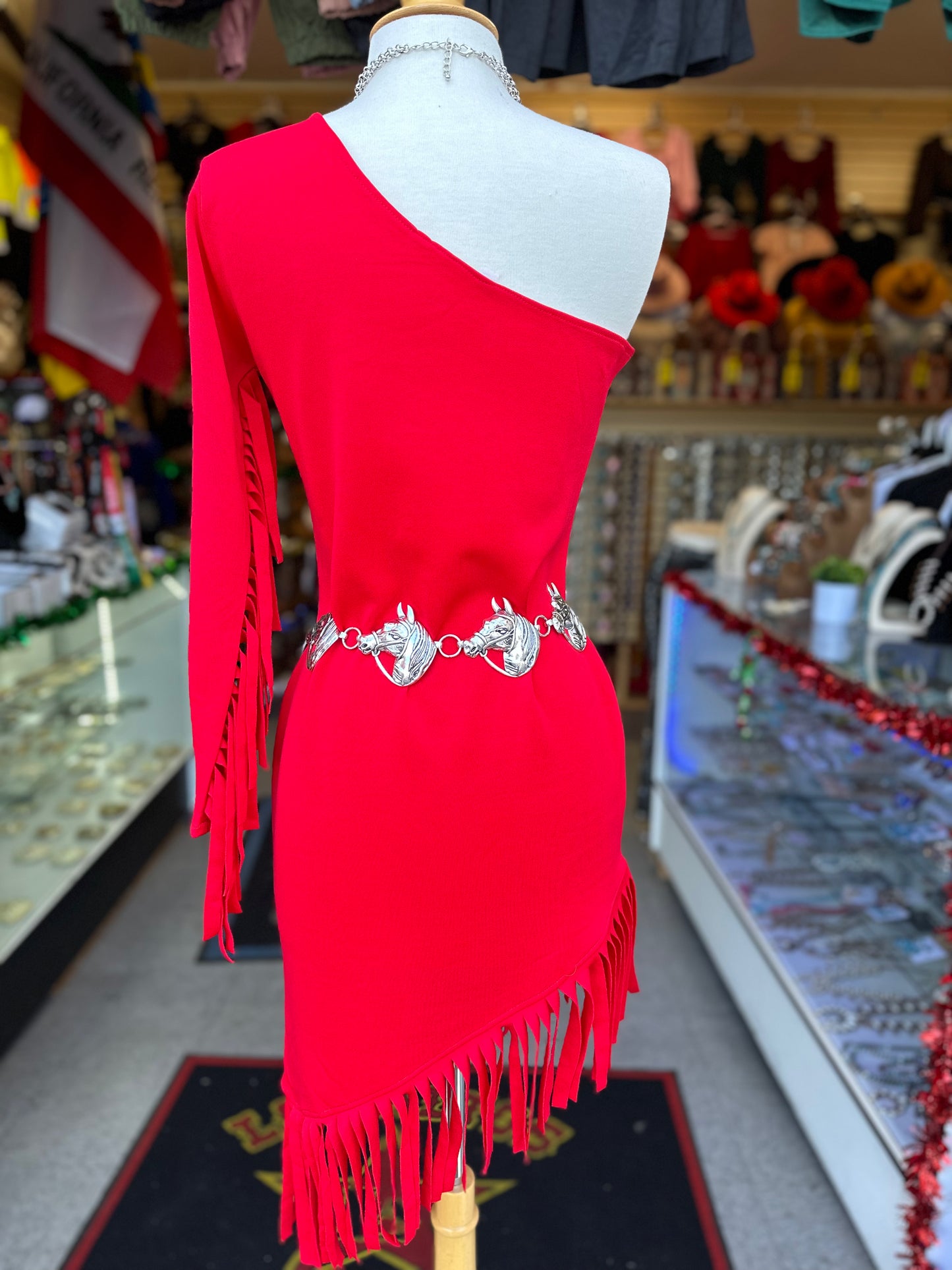 Red Fringe Dress