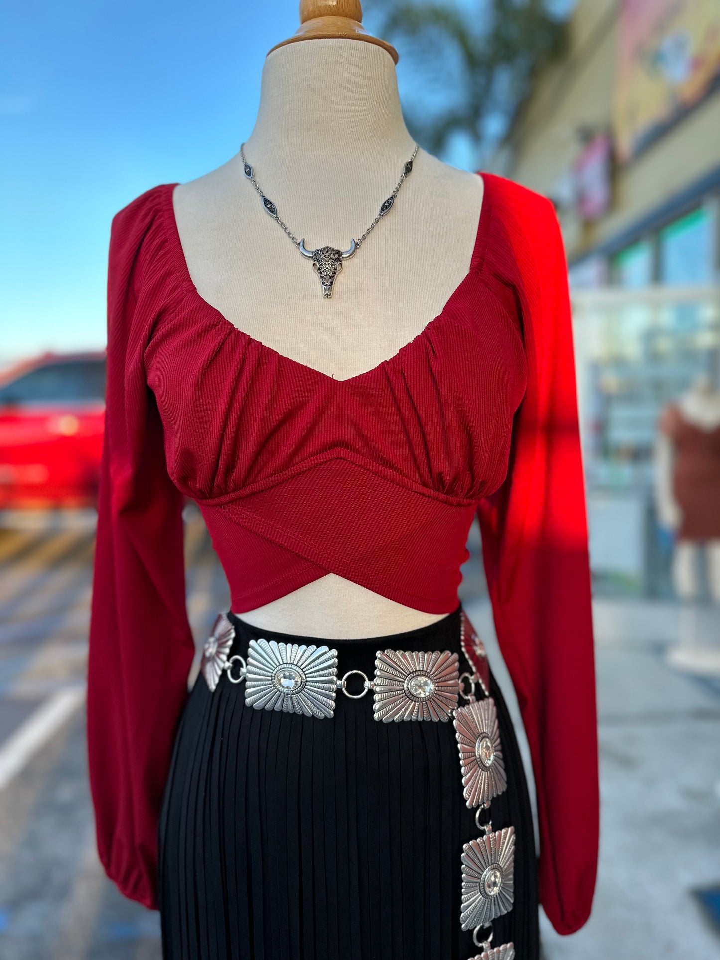 Suede fringe skirt