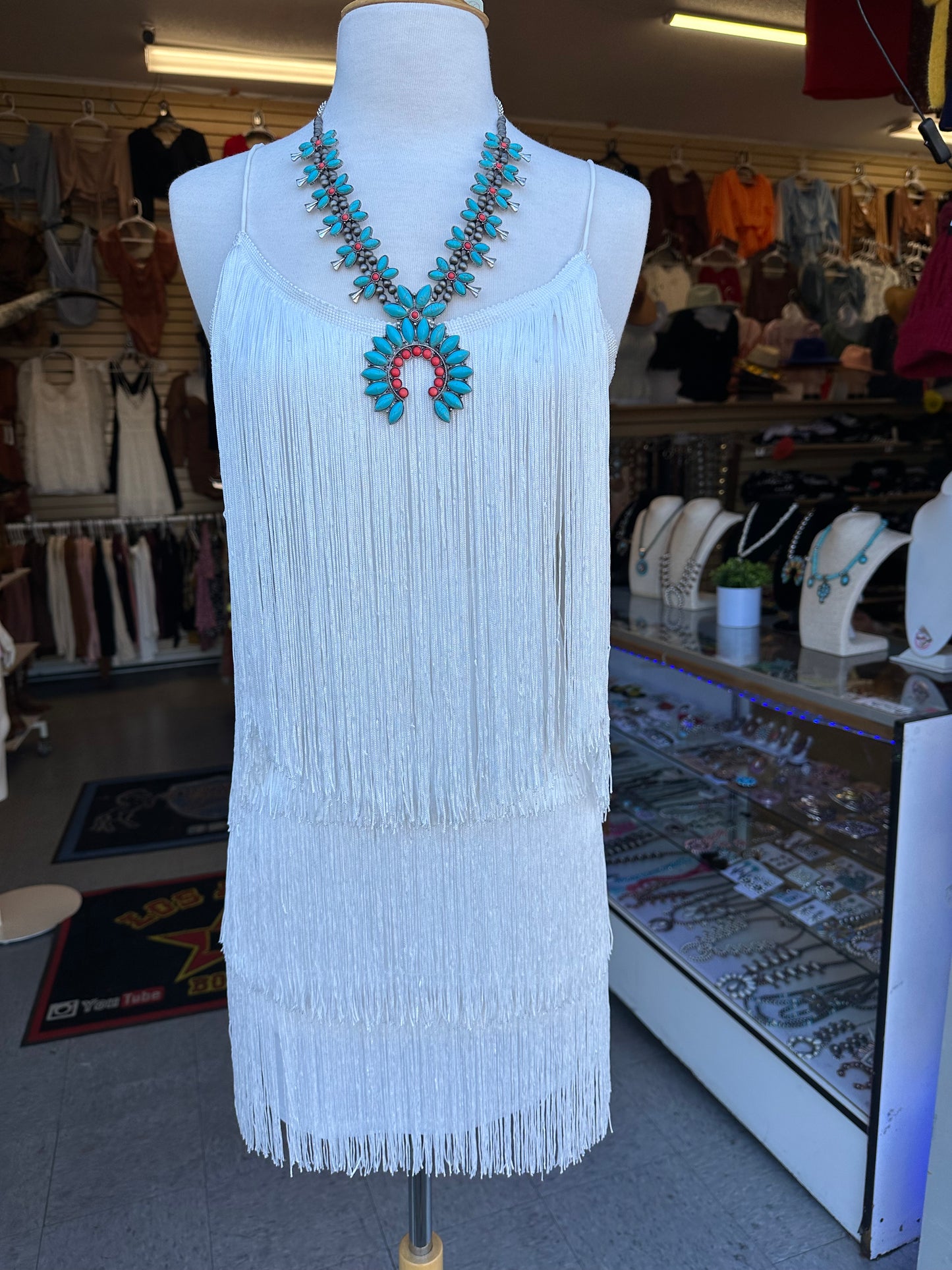 Ivory Fringe Dress