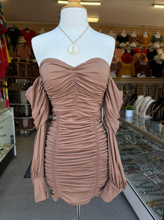 Off shoulder ruched Bodycon Dress