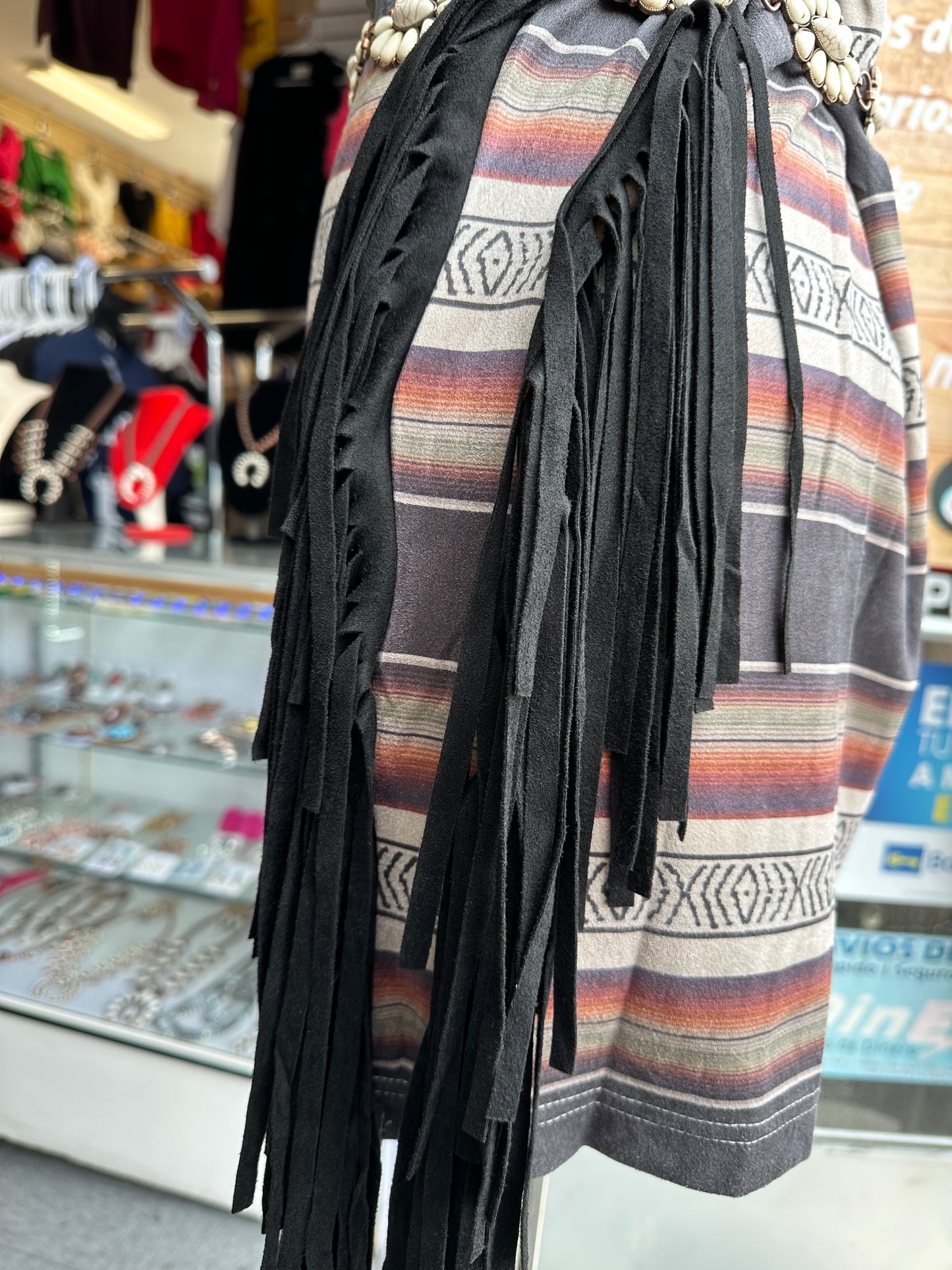 Suede Fringe skirt