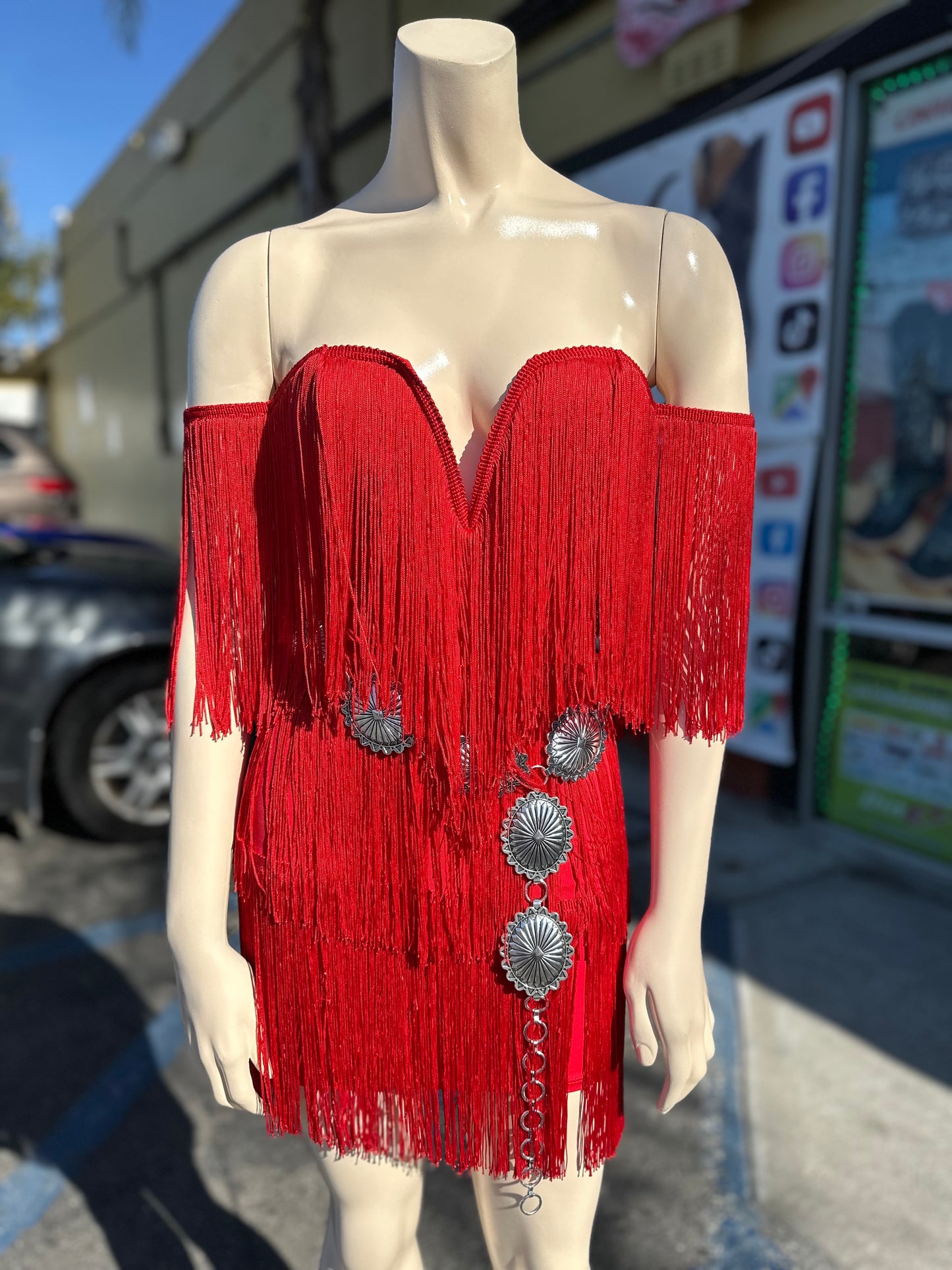 Red Fringe Dress