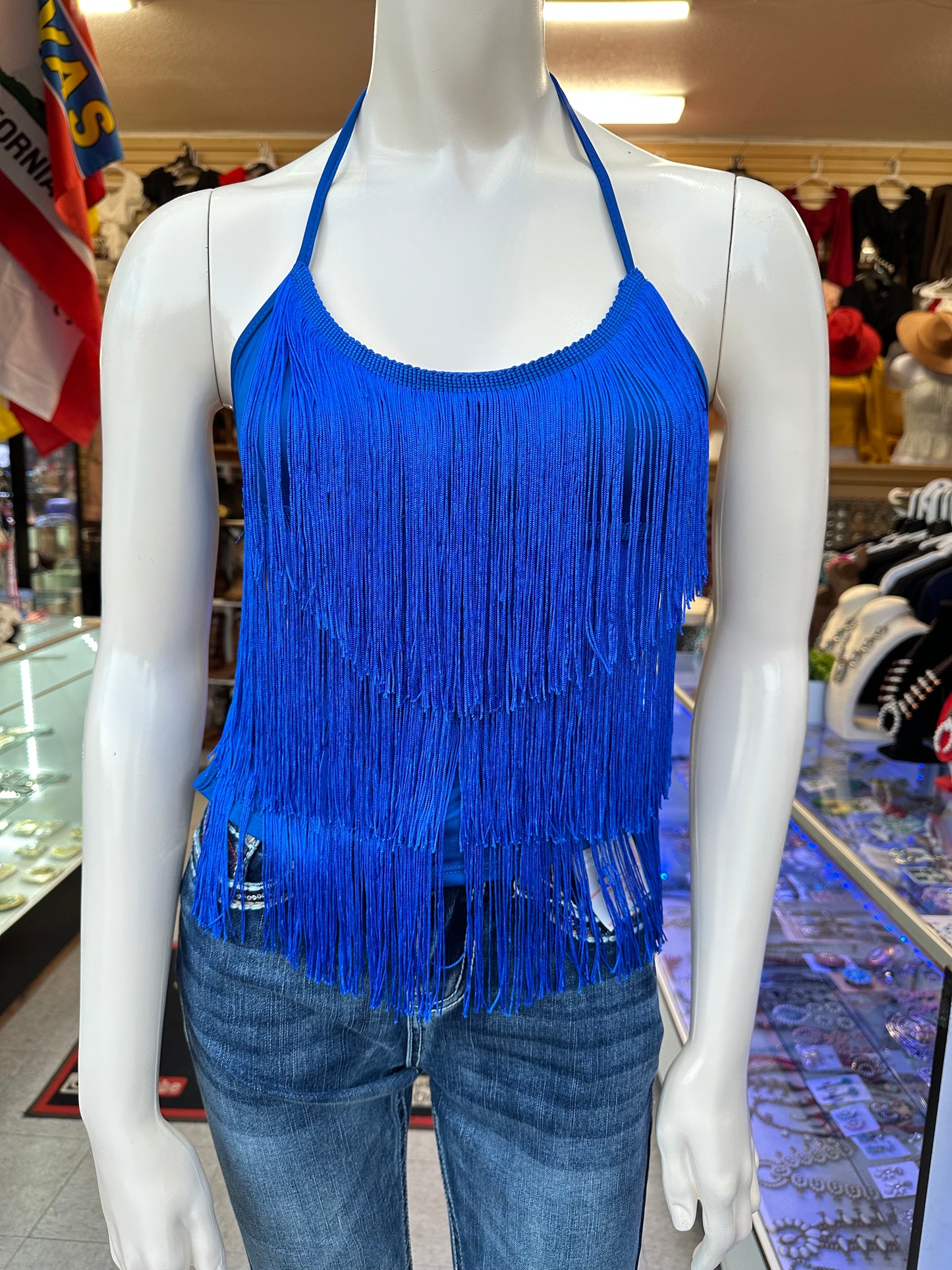 Halter fringe top 💙