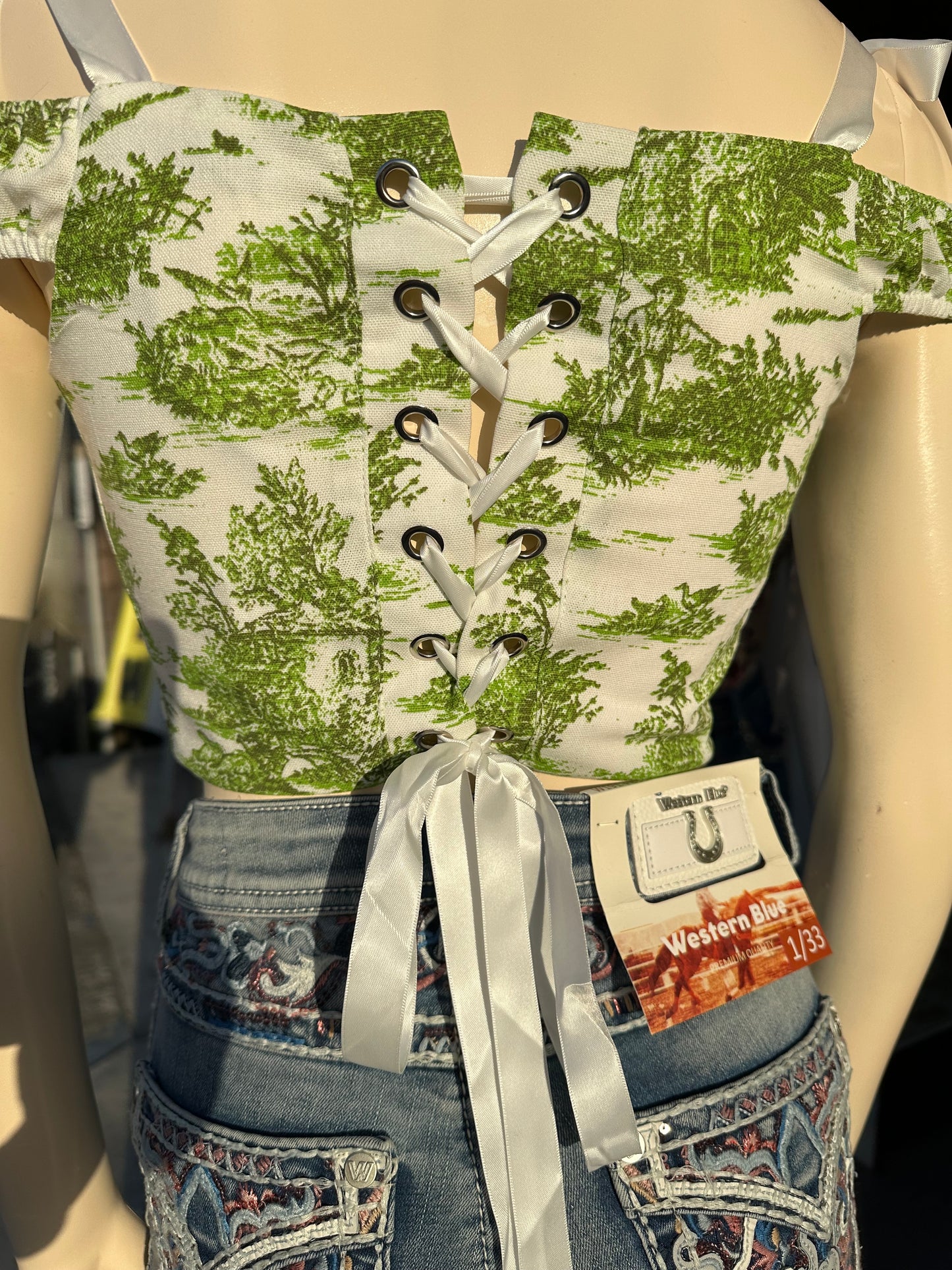 Floral Green Corset