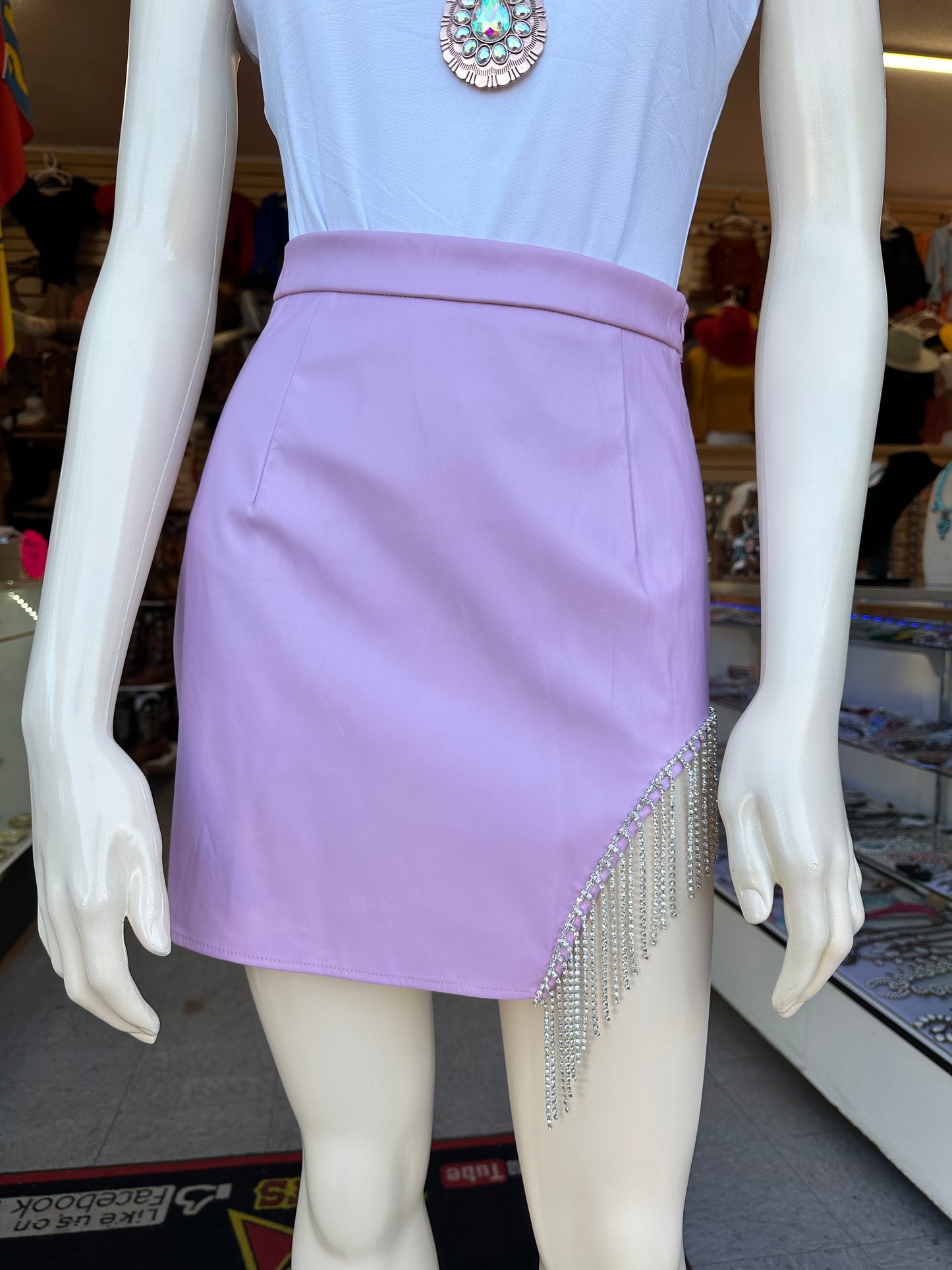 Mini skirt with crystal Tassel(2 colors available)