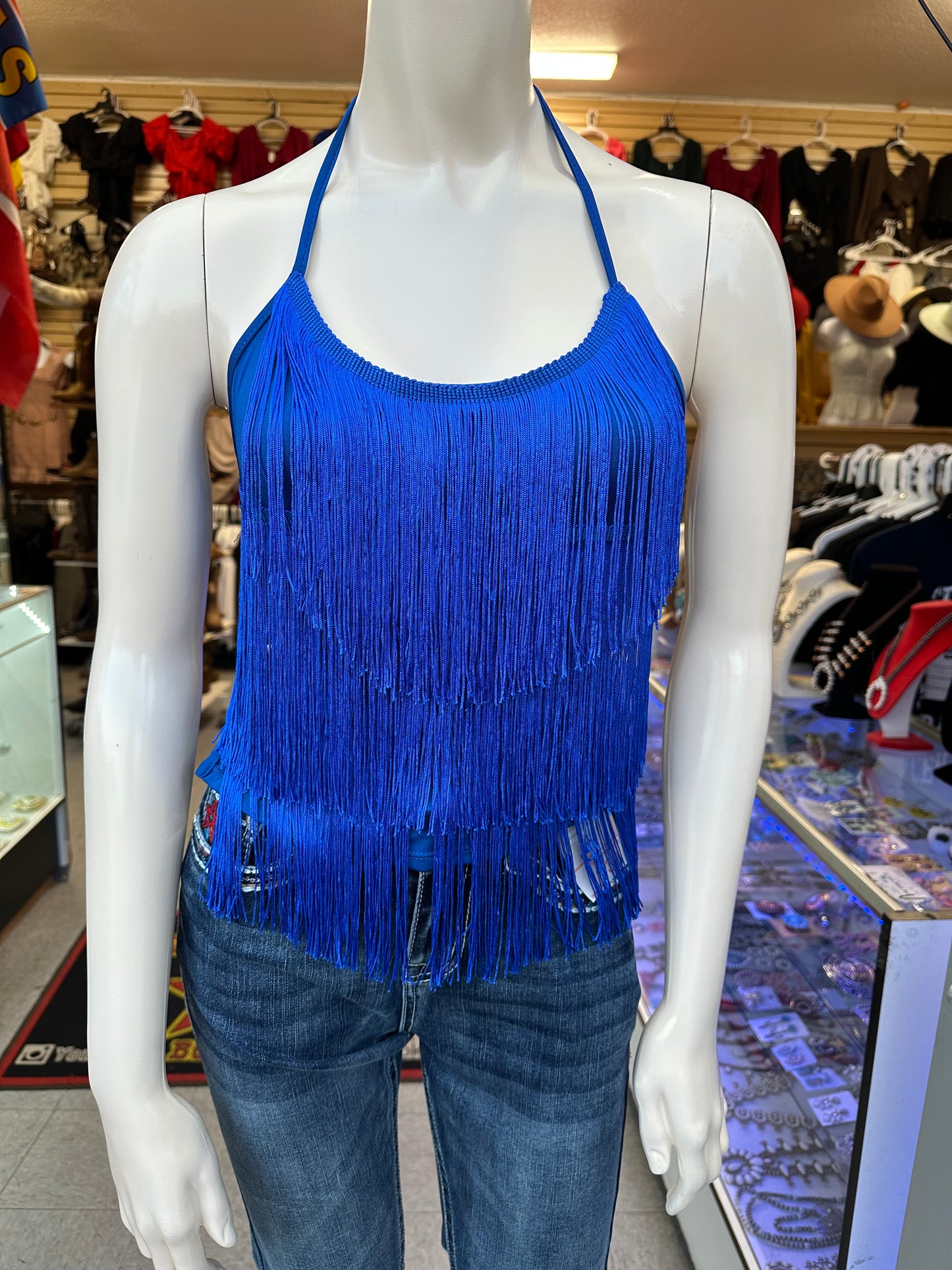 Halter fringe top 💙