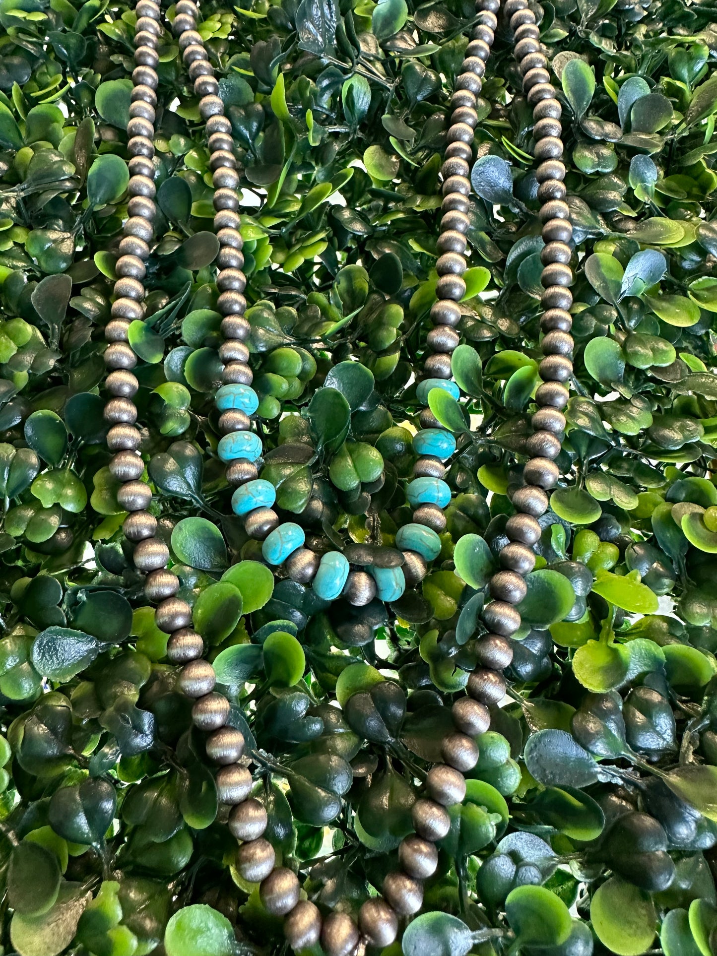 Turquoise crystal squash necklace