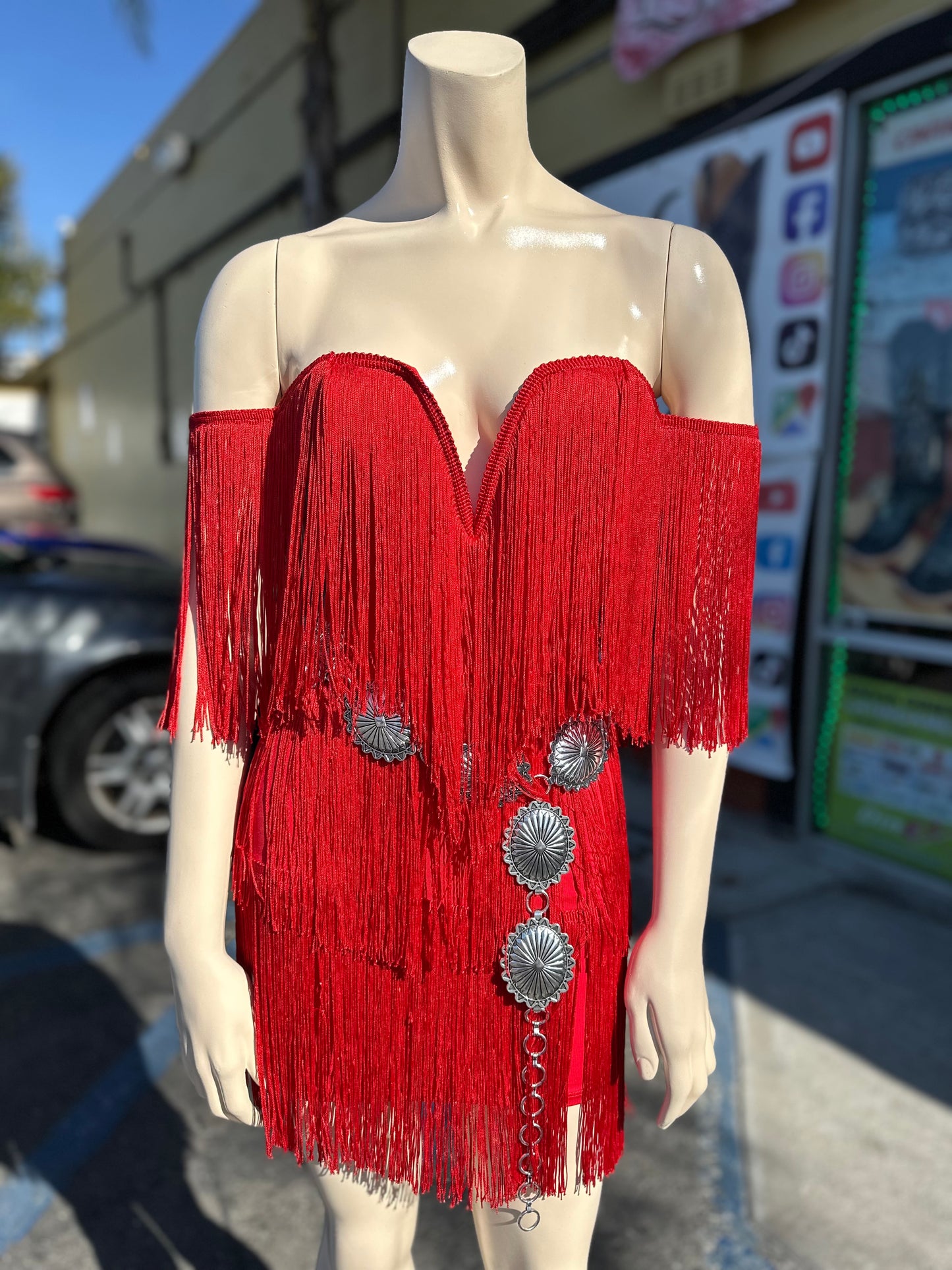 Red Fringe Dress
