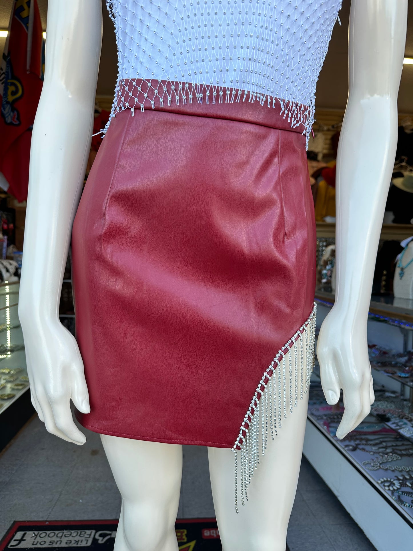 Mini skirt with crystal Tassel(2 colors available)