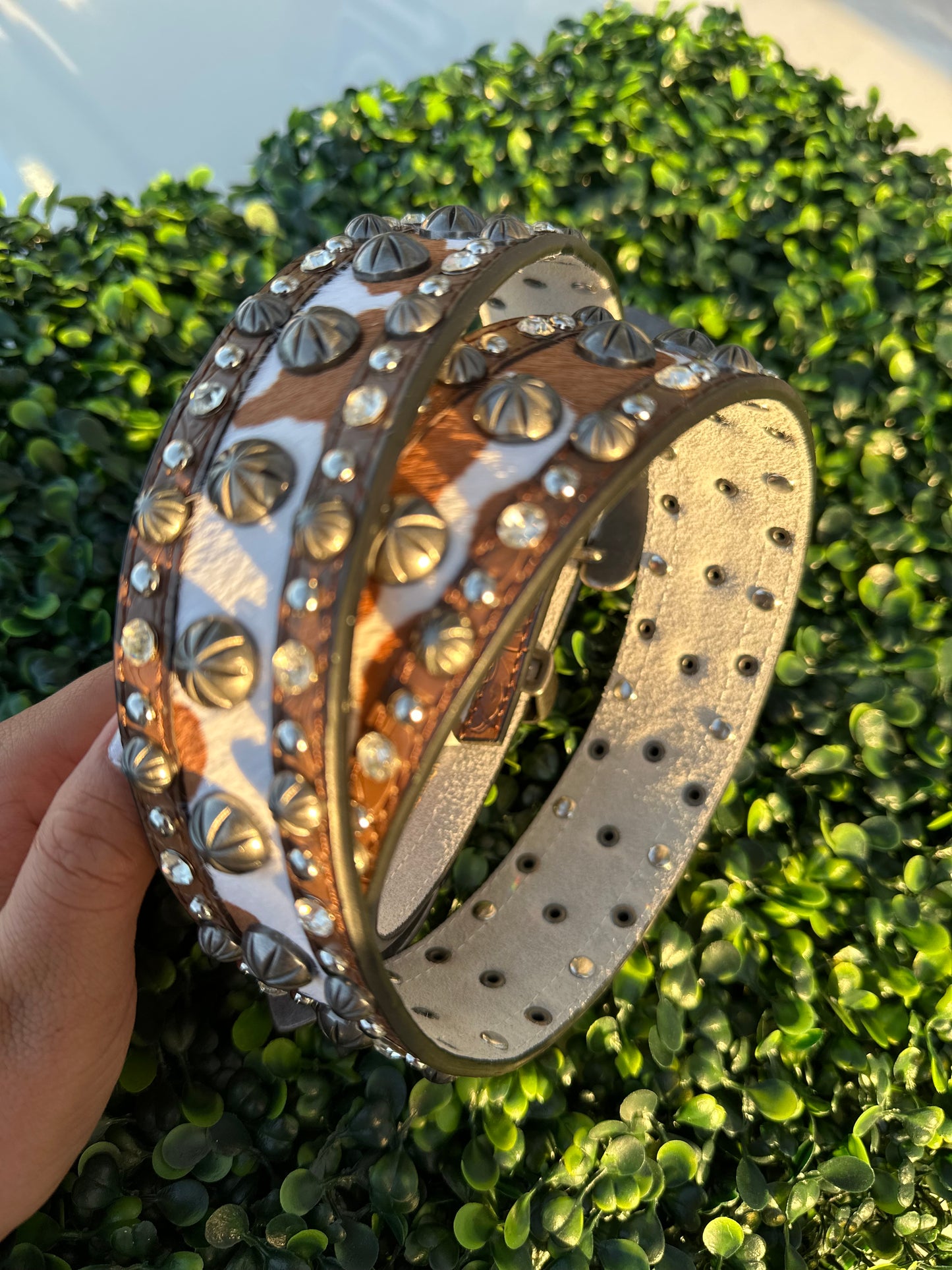 Women’s Hair-on-hide concho belt