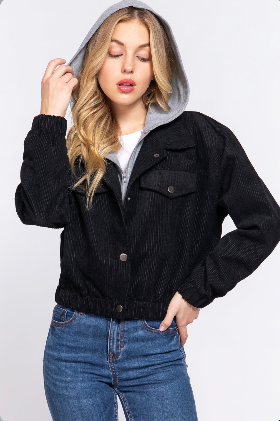 HOODIE CORDUROY JACKET