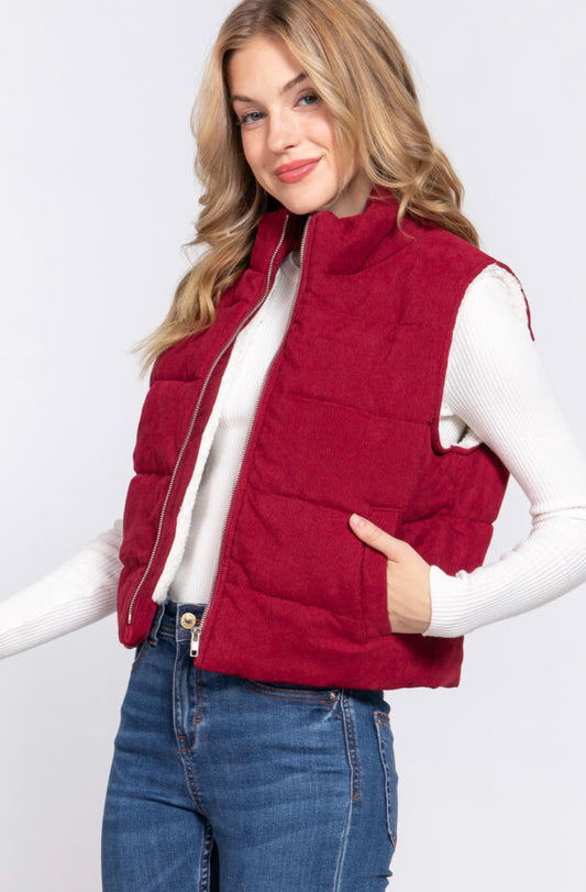 CORDUROY PUFFER VEST