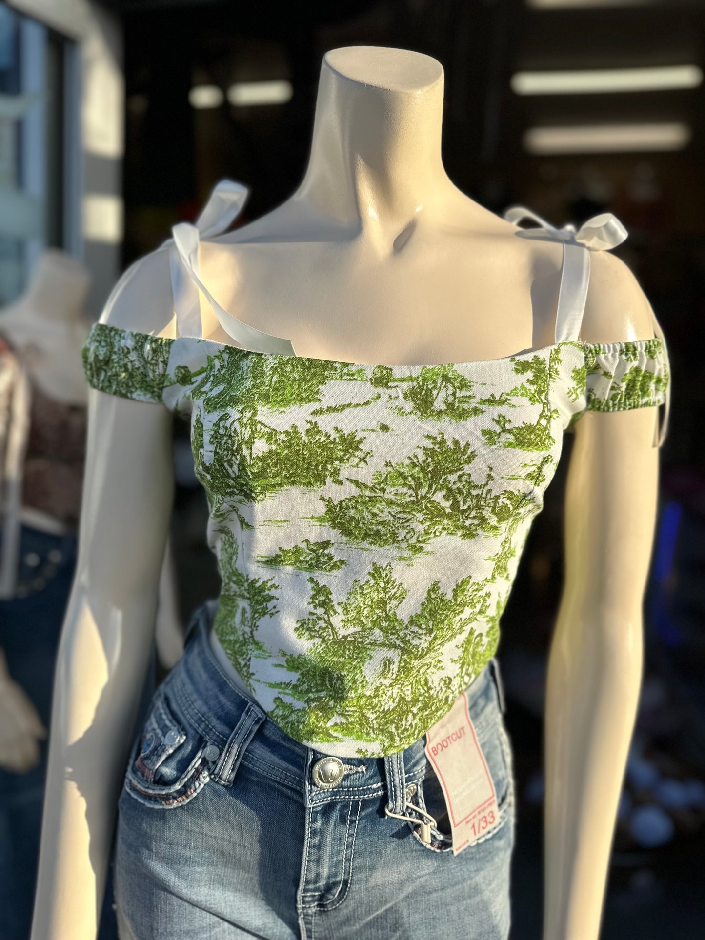 Floral Green Corset
