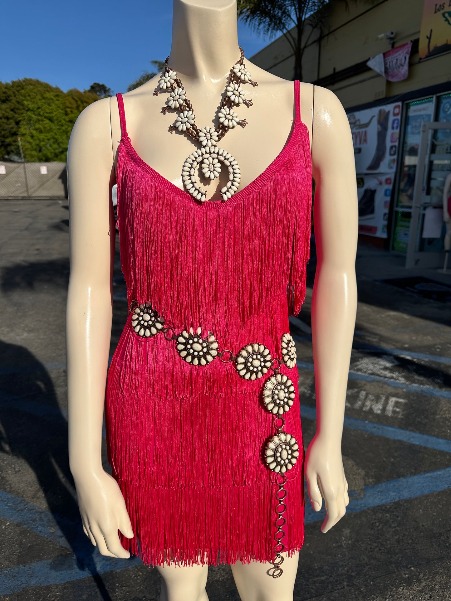 White squash necklace and earrings set