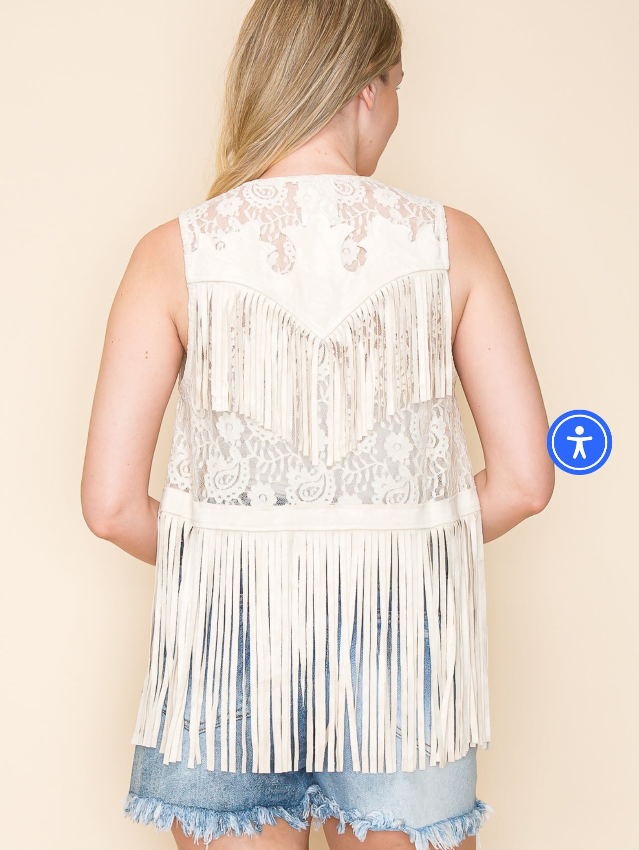 Natural fringe vest