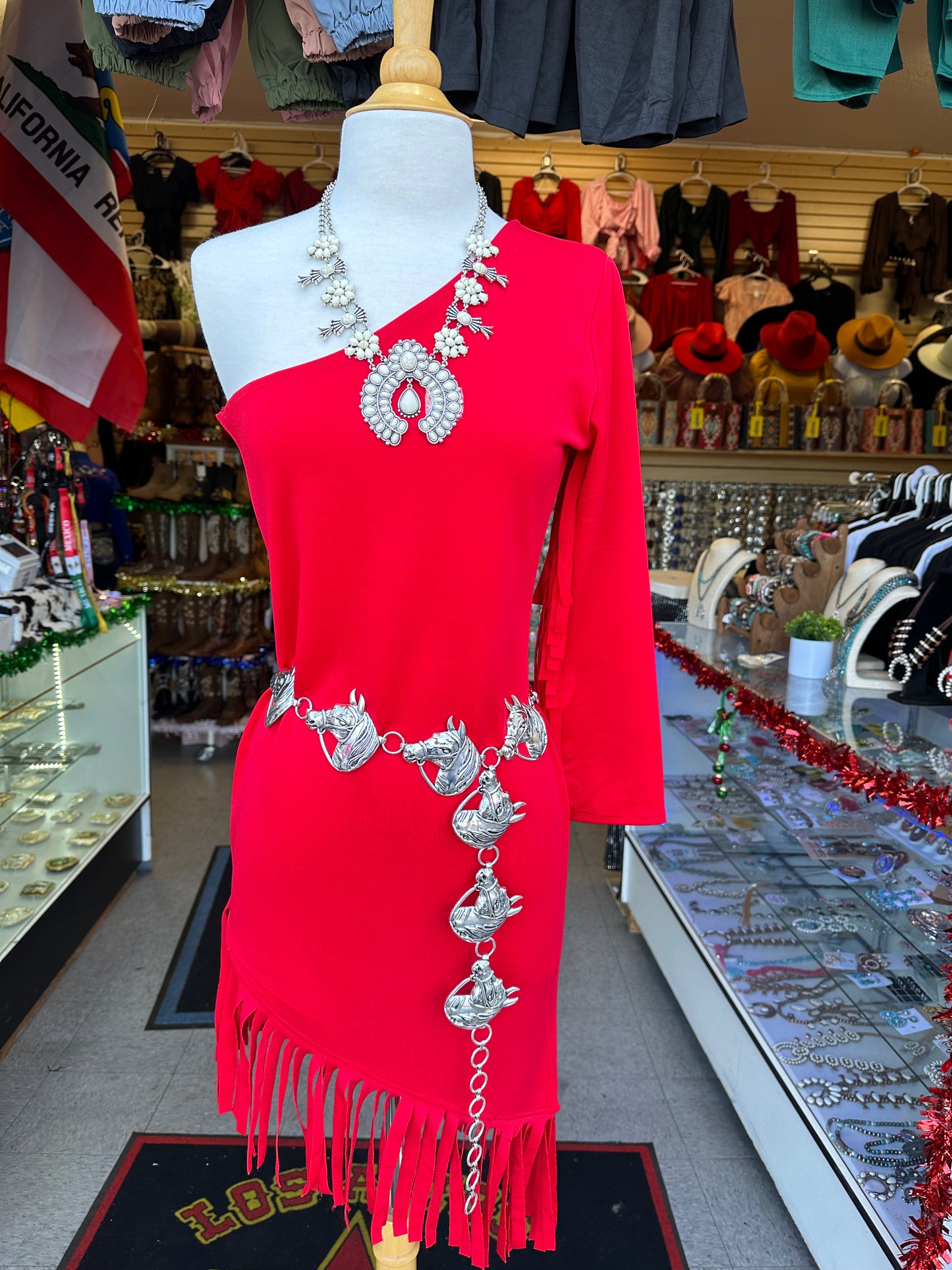 Red Fringe Dress