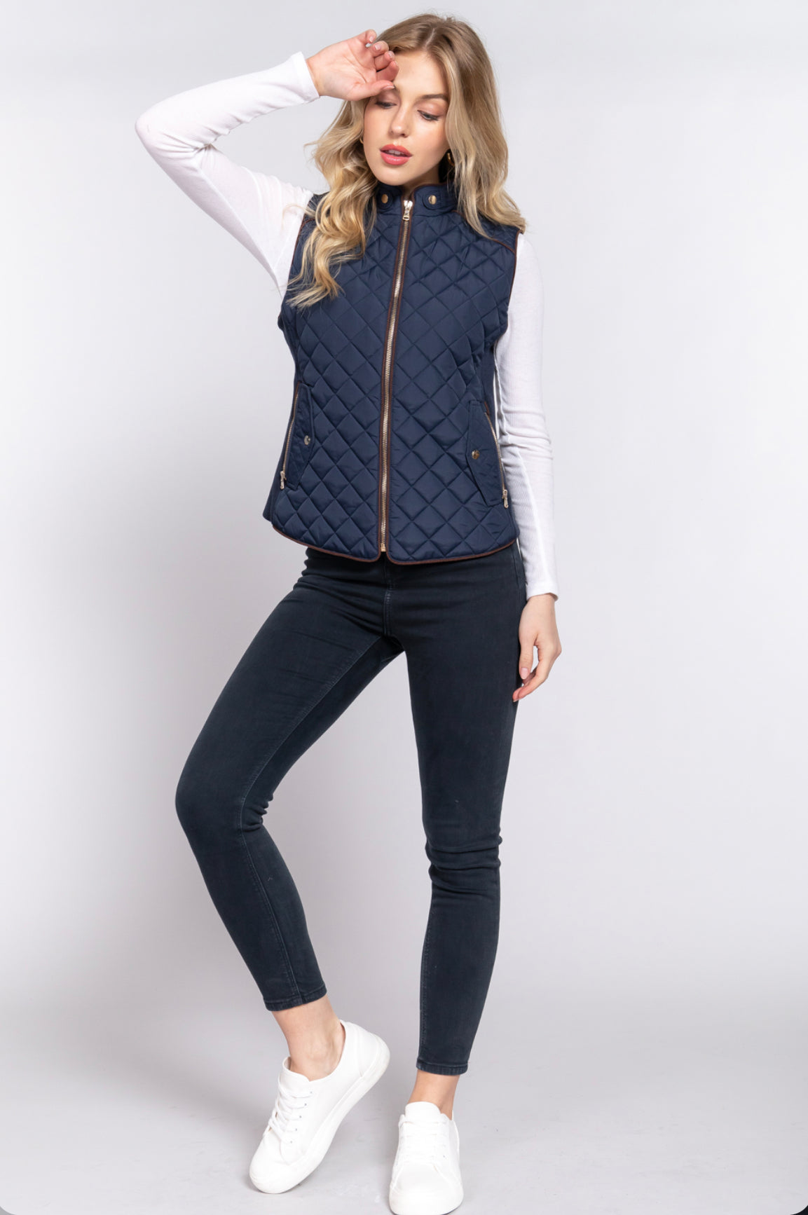 Navy blue padding vest