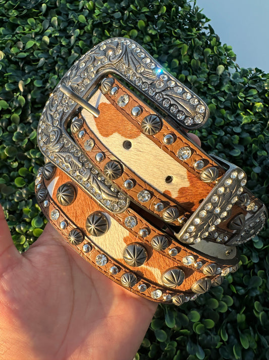 Women’s Hair-on-hide concho belt