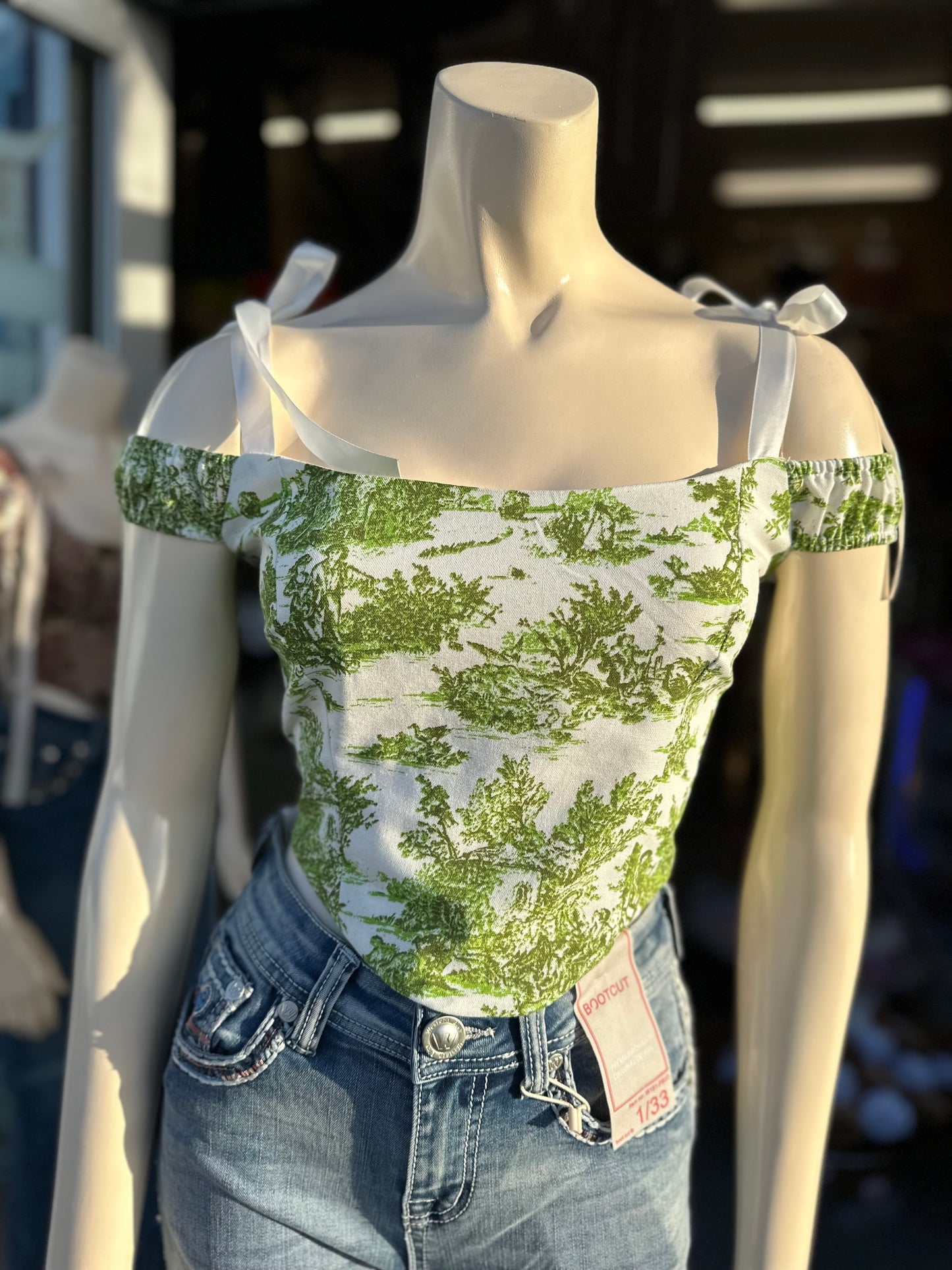 Floral Green Corset