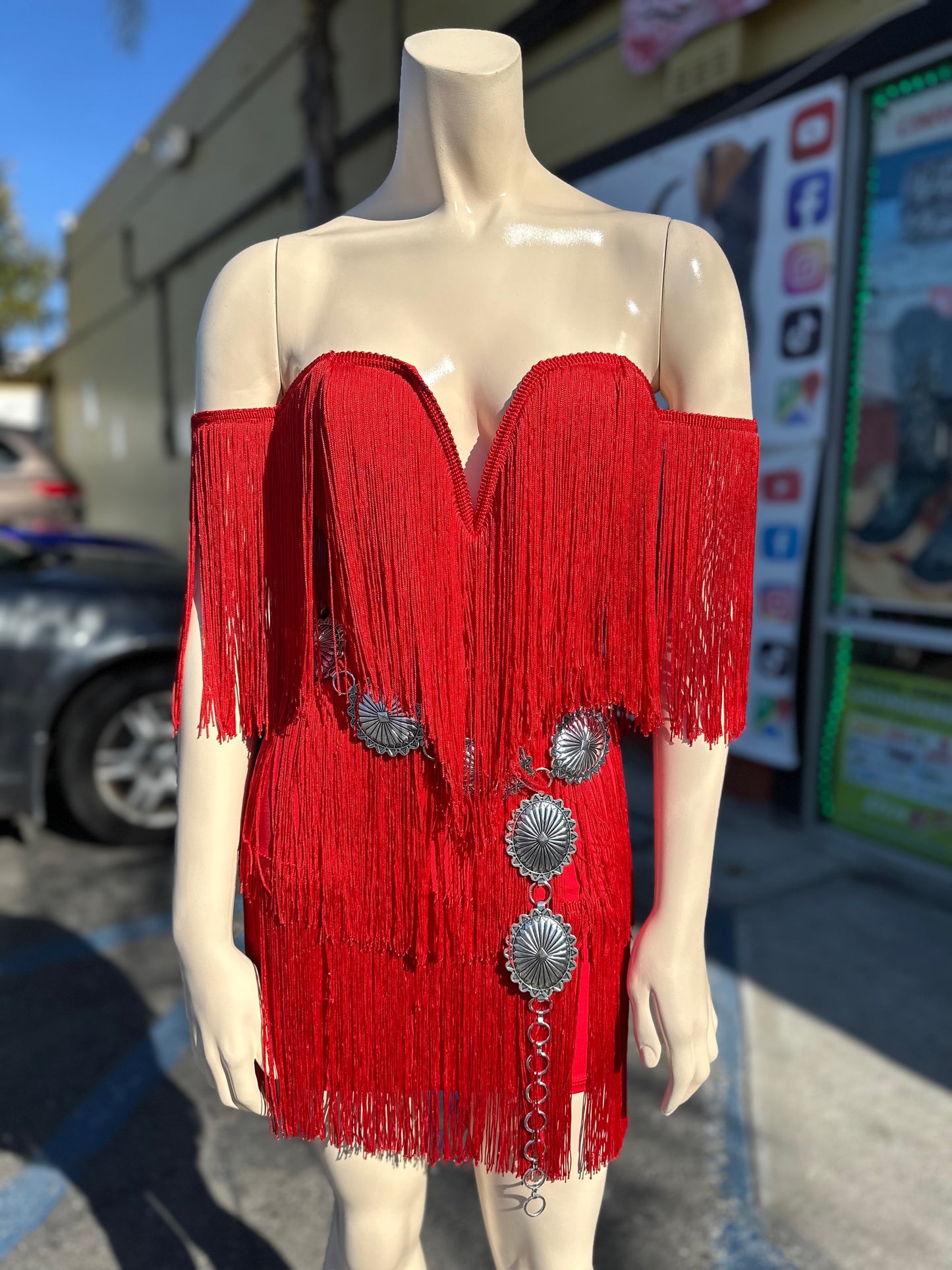 Red Fringe Dress