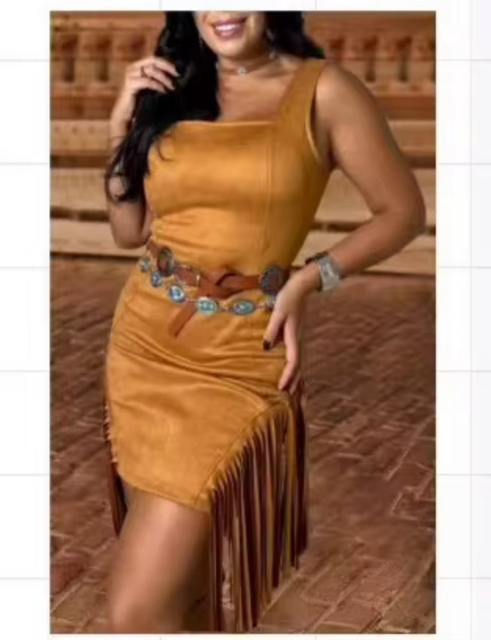 Suede fringe dress