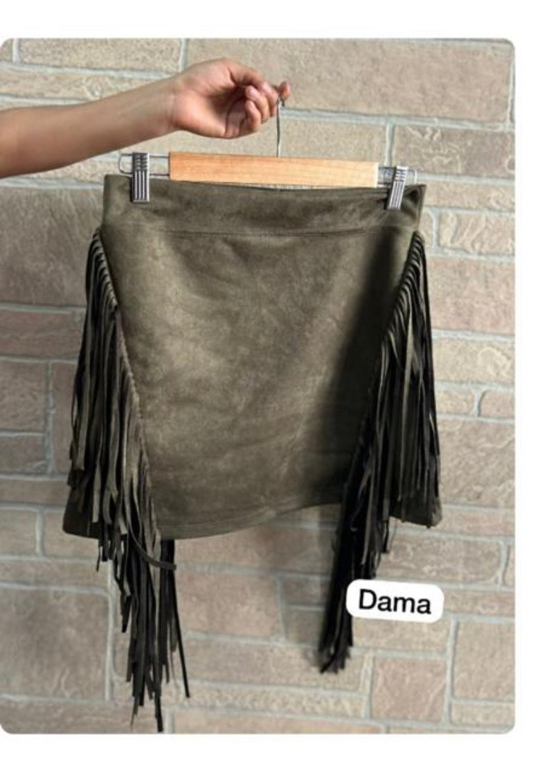Vaquera Fringe skirt(4 colors available)