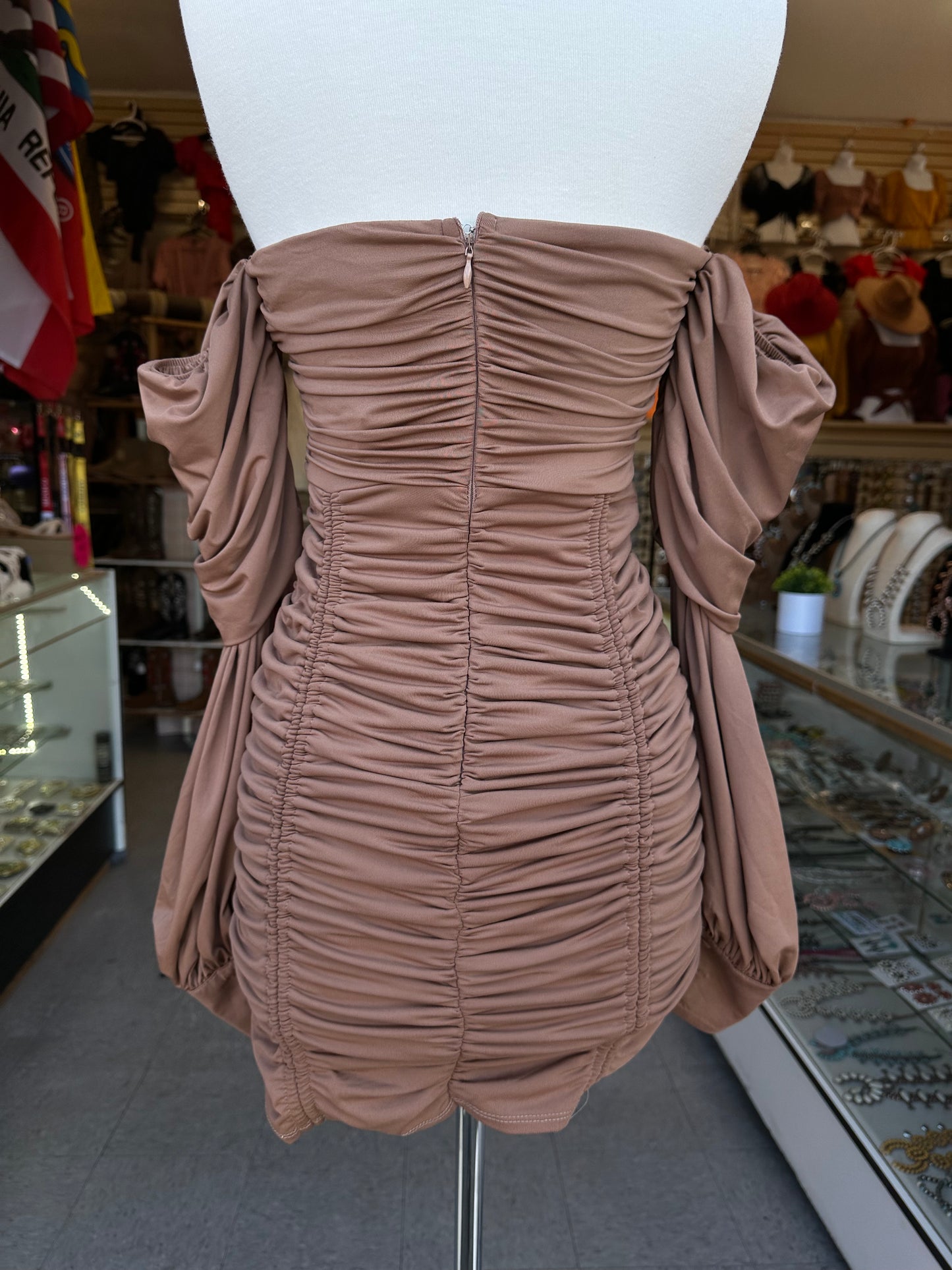Off shoulder ruched Bodycon Dress