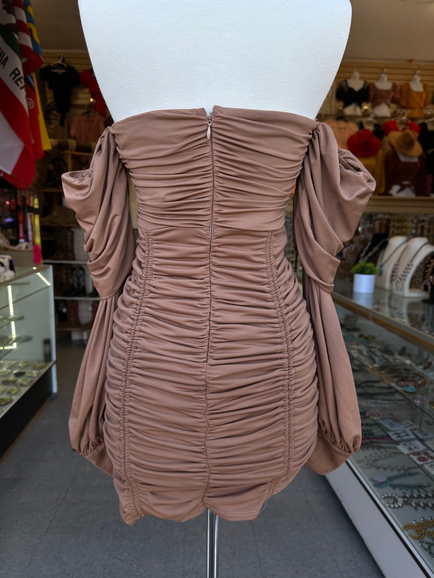 Off shoulder ruched Bodycon Dress