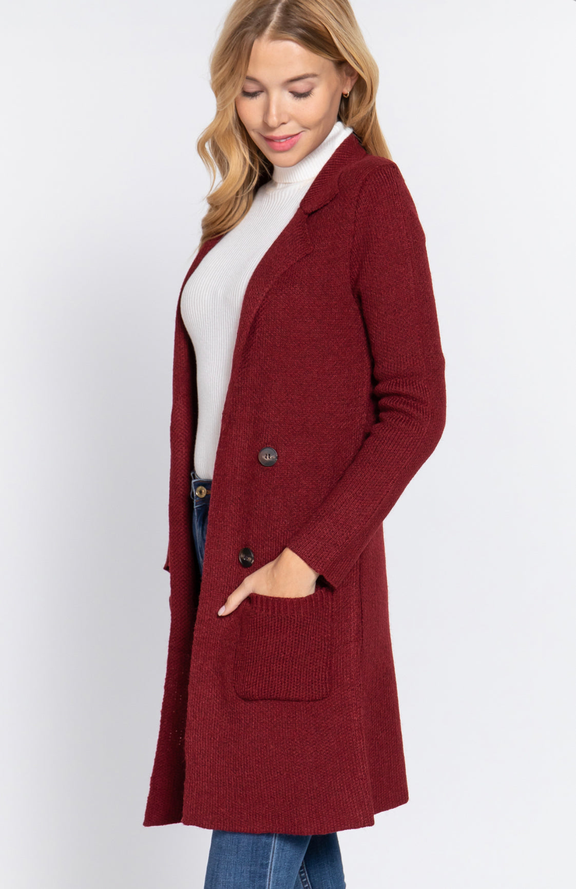 Long sleeve sweater jacket