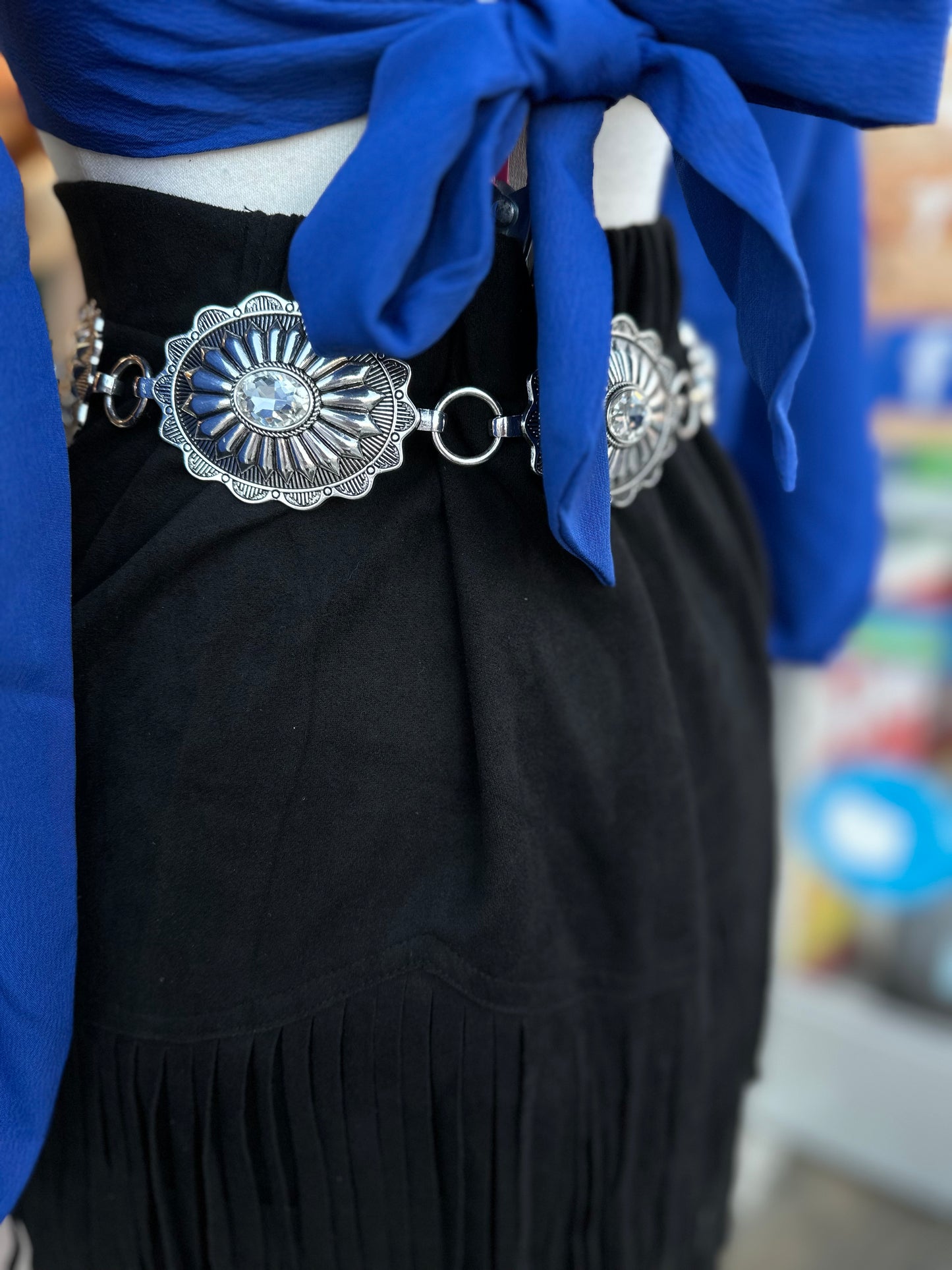 Black fringe skirt