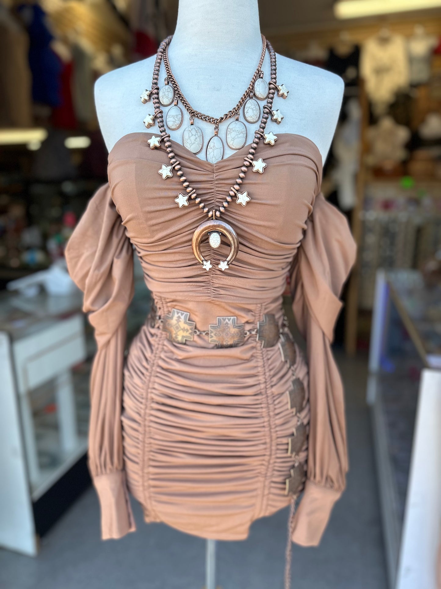Off shoulder ruched Bodycon Dress
