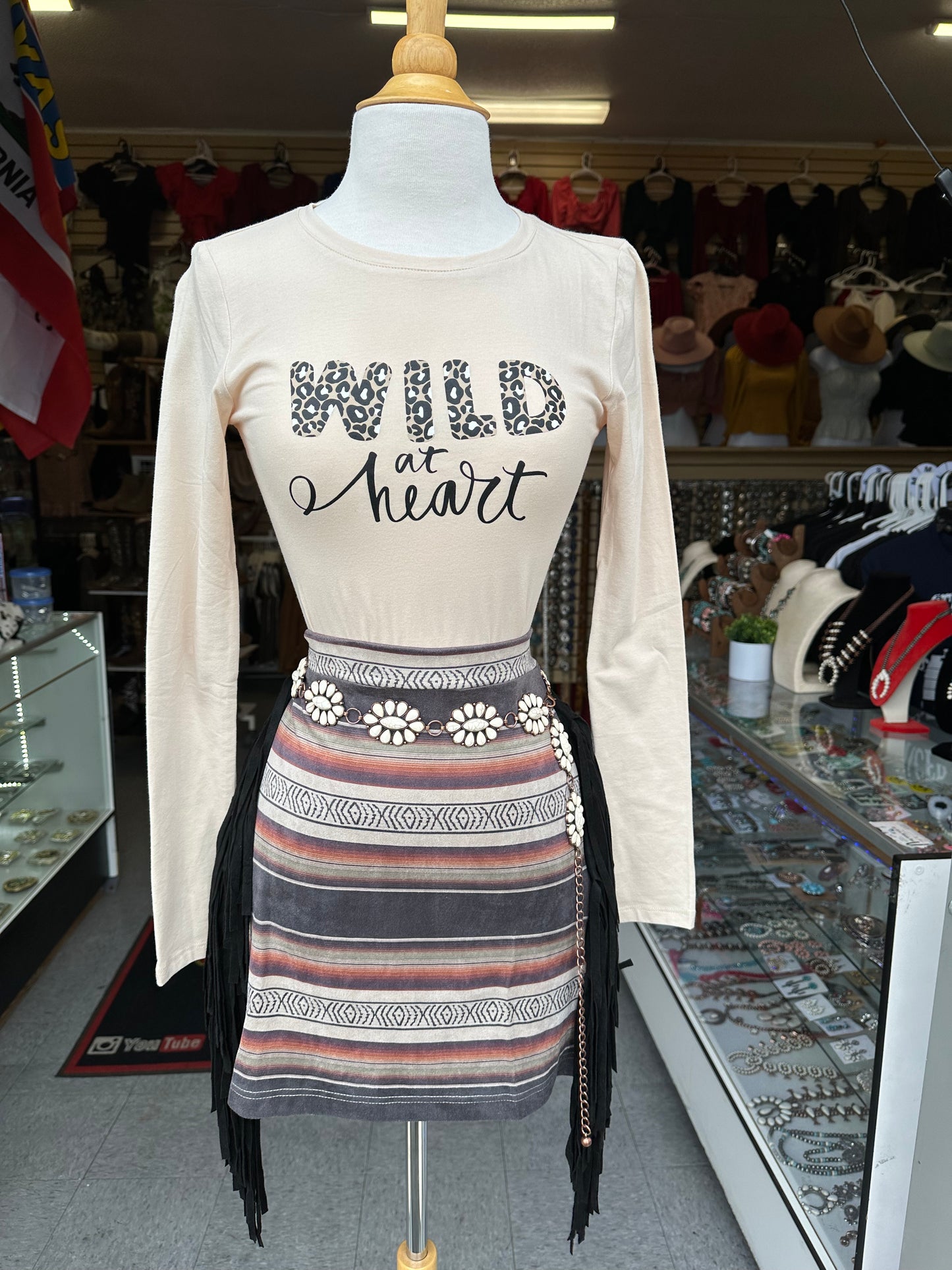 Suede Fringe skirt