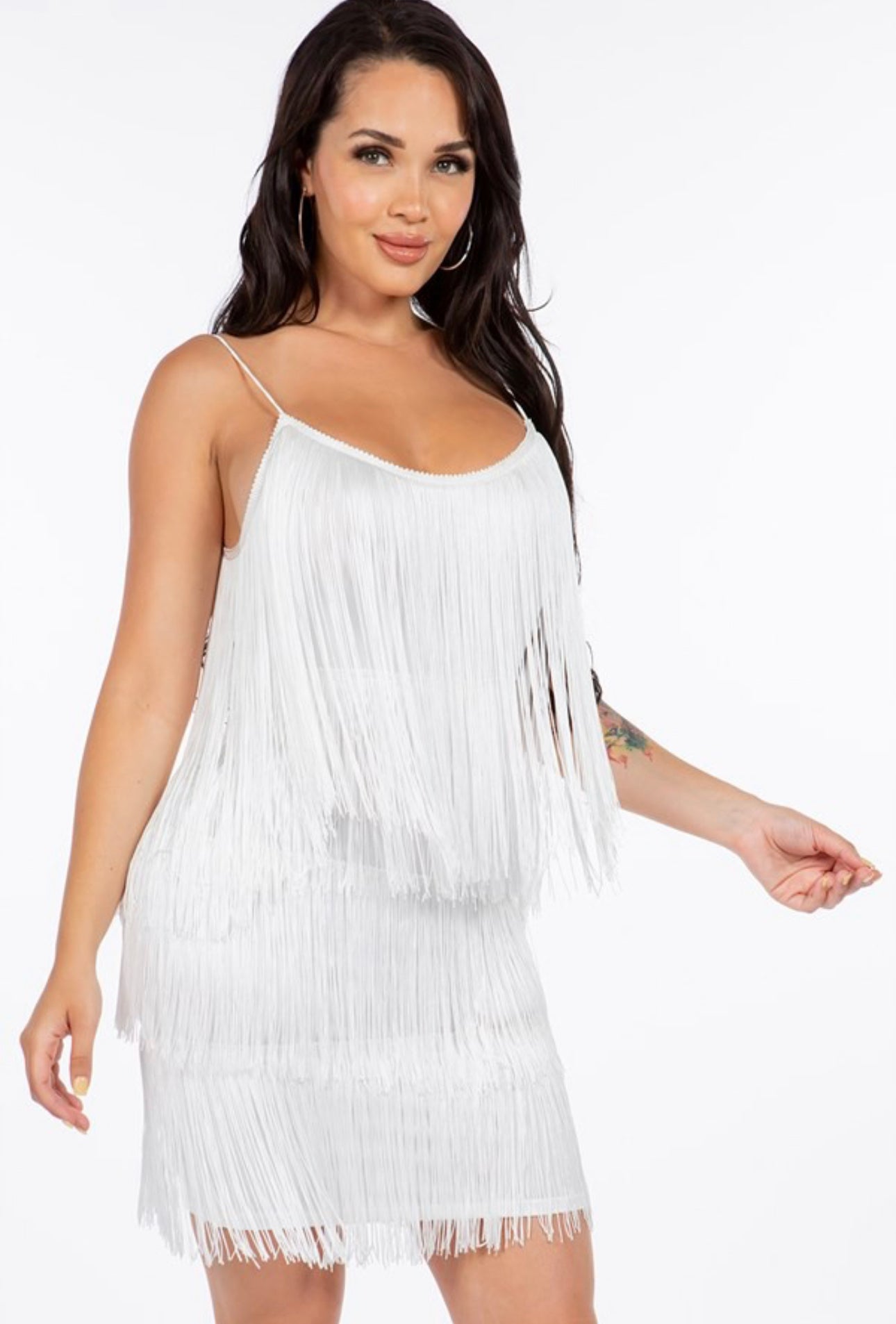 Ivory Fringe Dress