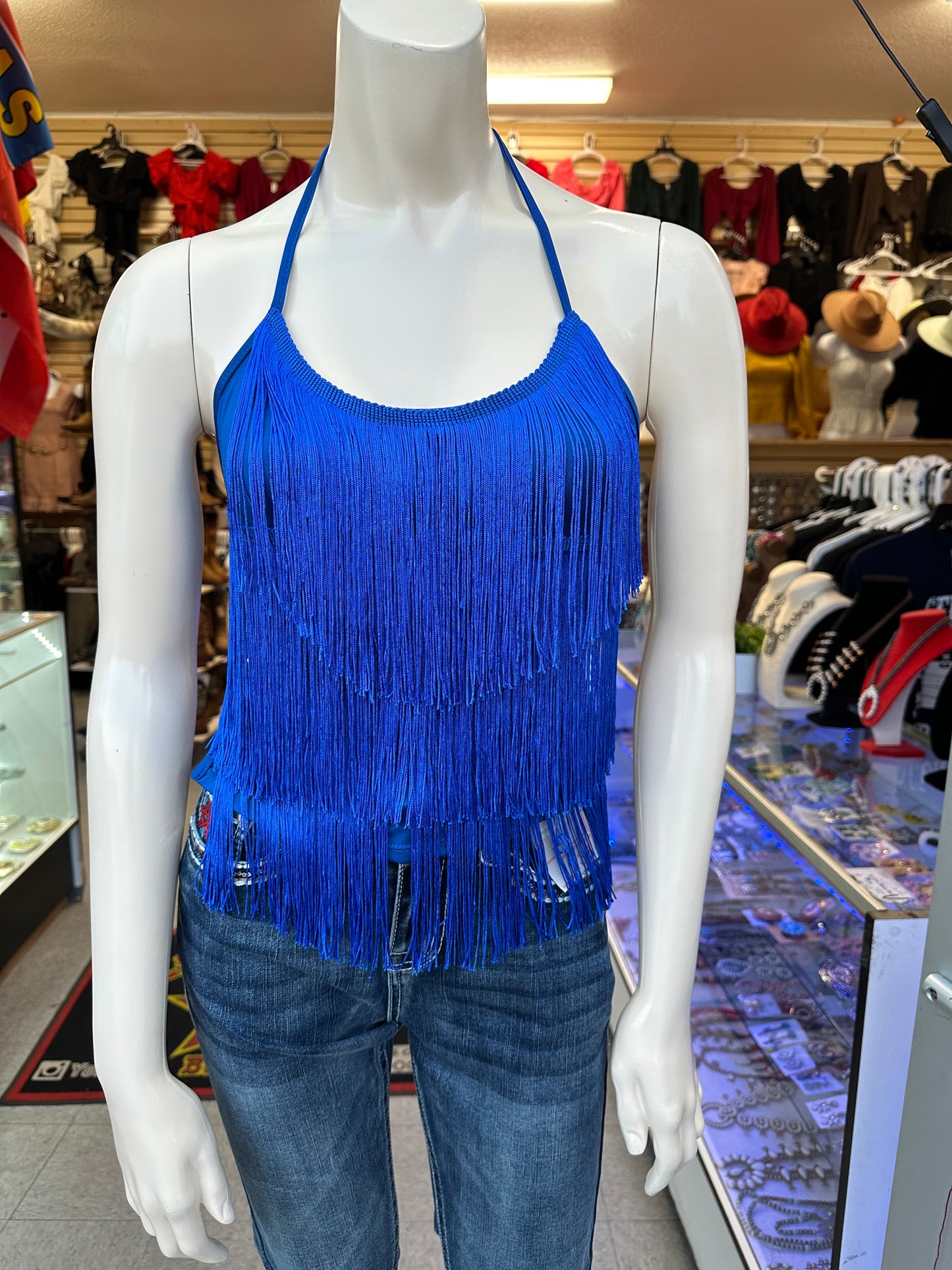 Halter fringe top 💙