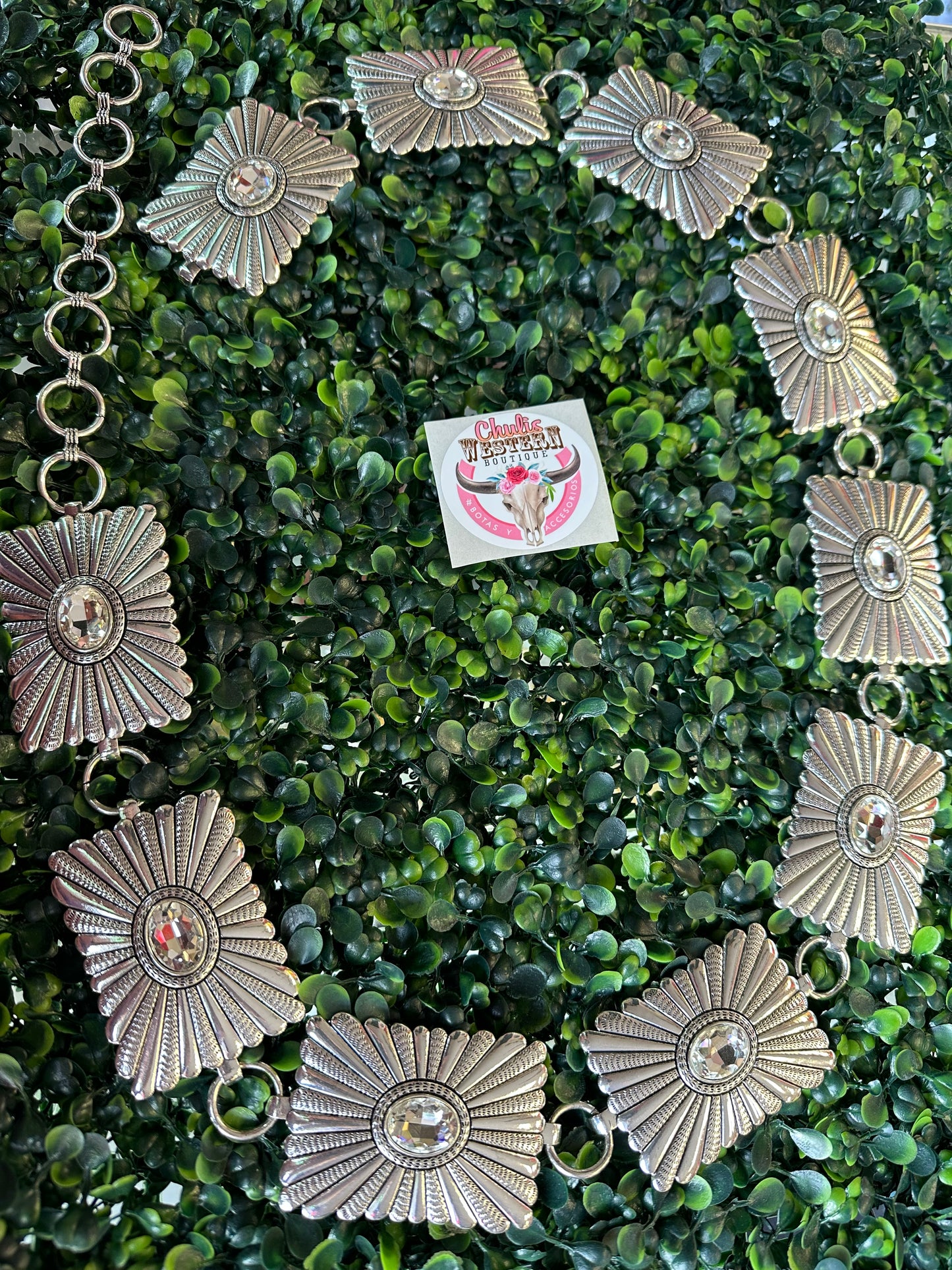 Western Crystal Concho Belt