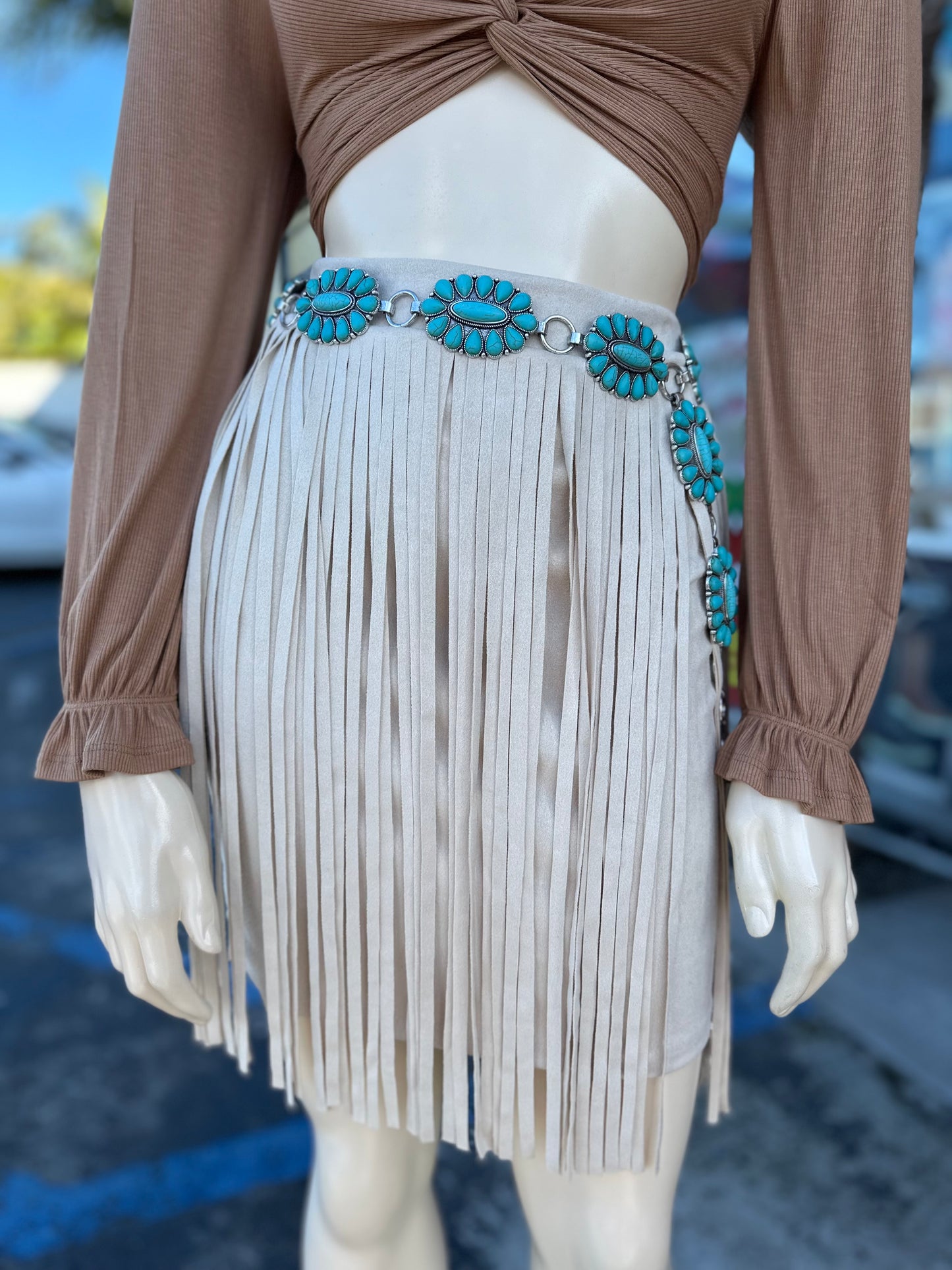 Western stone concho belt