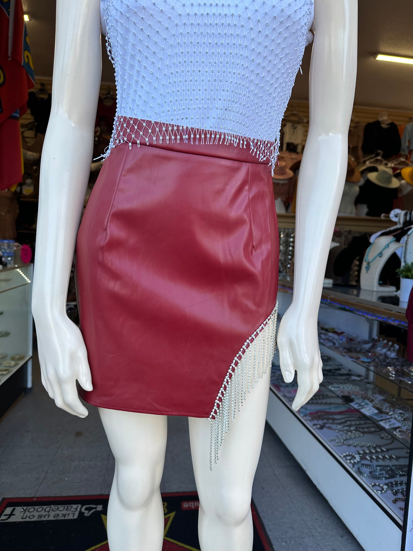 Mini skirt with crystal Tassel(2 colors available)