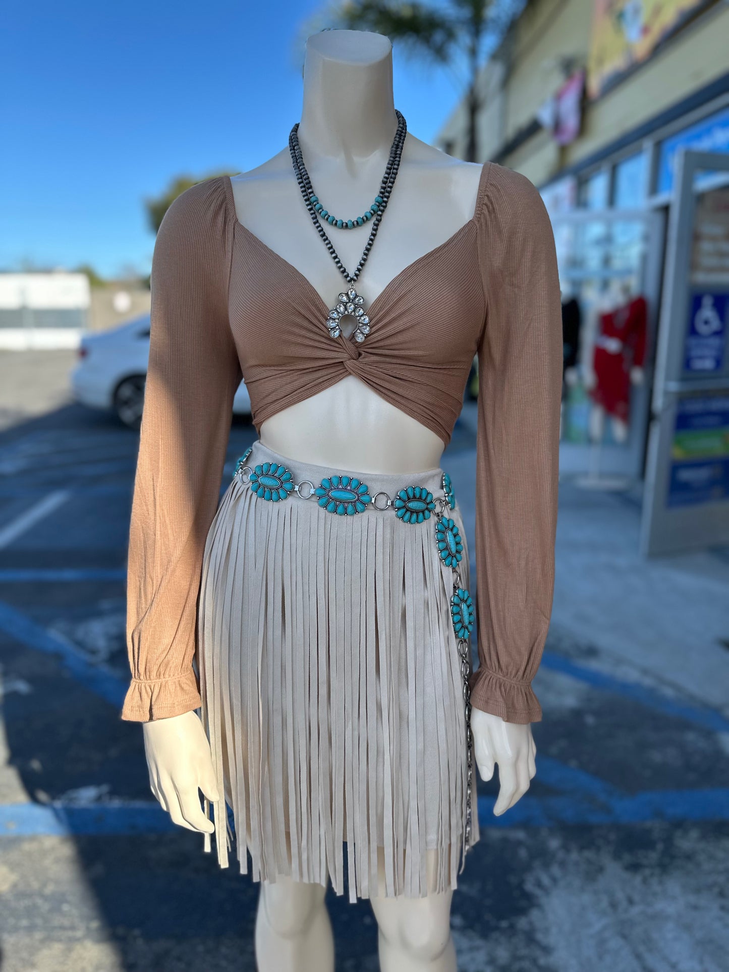 Western stone concho belt
