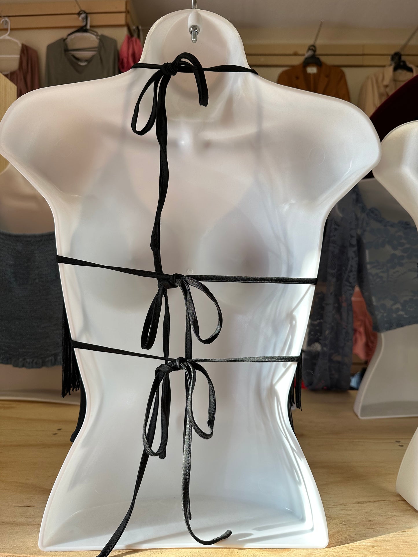 Halter fringe top