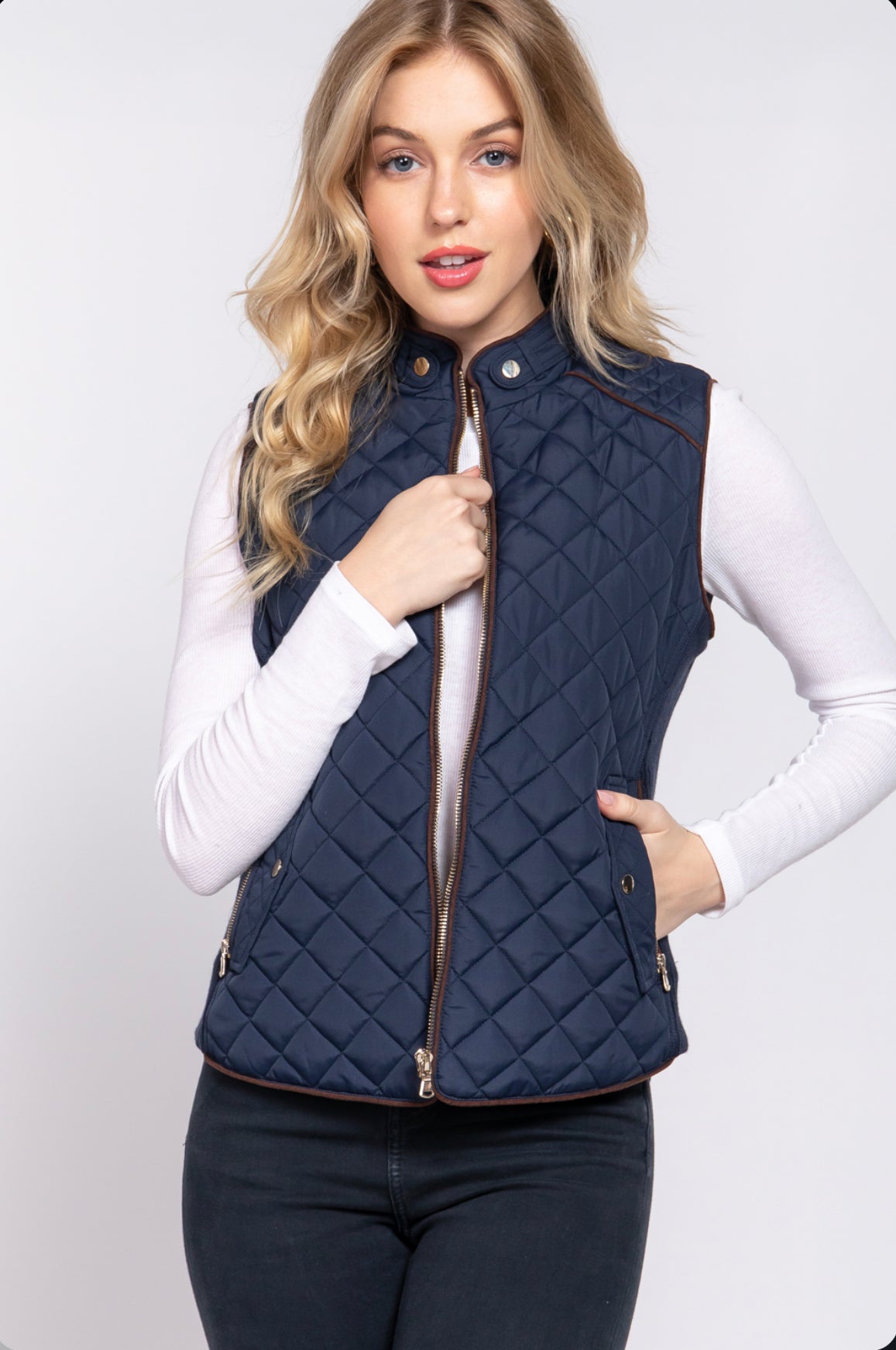 Navy blue padding vest