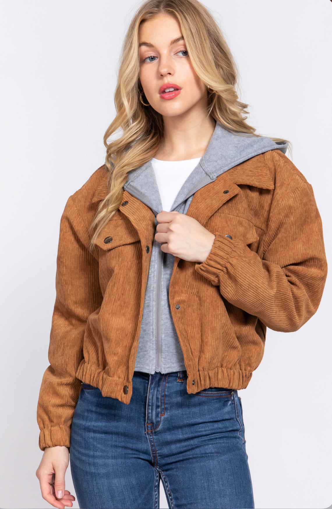 HOODIE CORDUROY JACKET