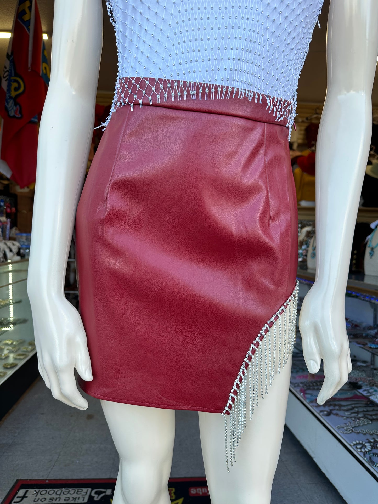 Mini skirt with crystal Tassel(2 colors available)
