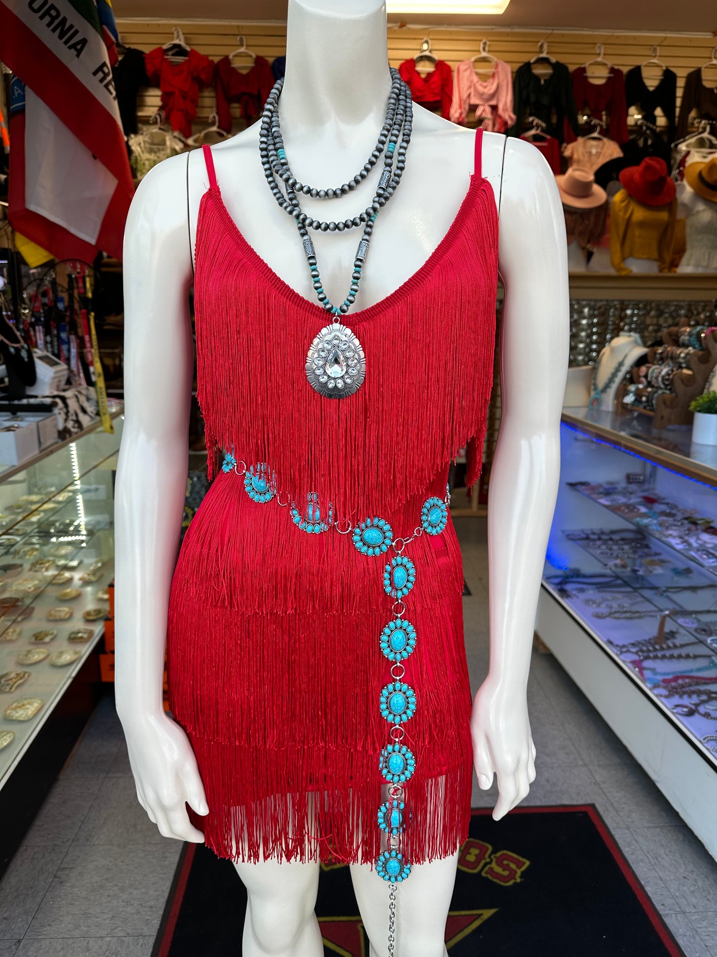 Red Fringe Dress