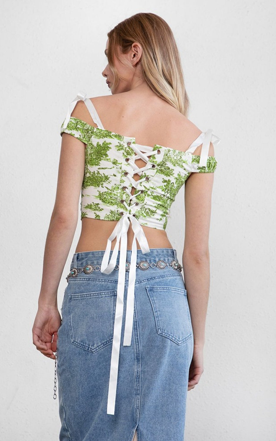 Floral Green Corset