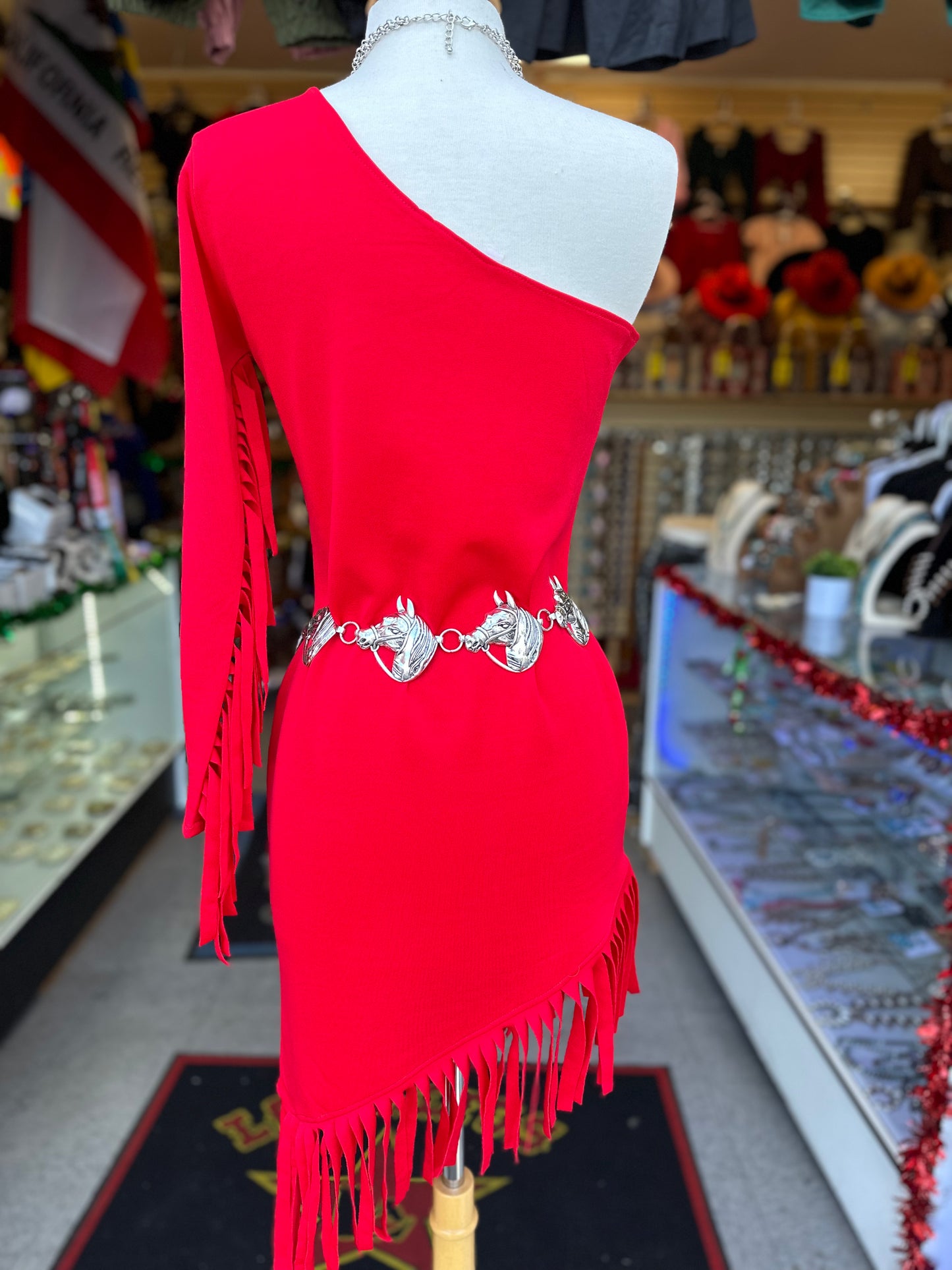 Red Fringe Dress