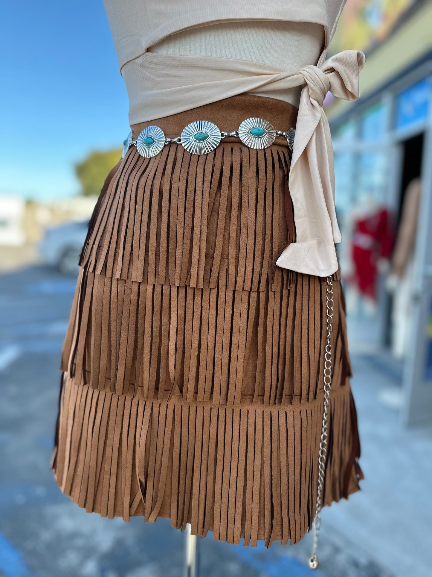Vaquera Fringe skirt(4 colors available)