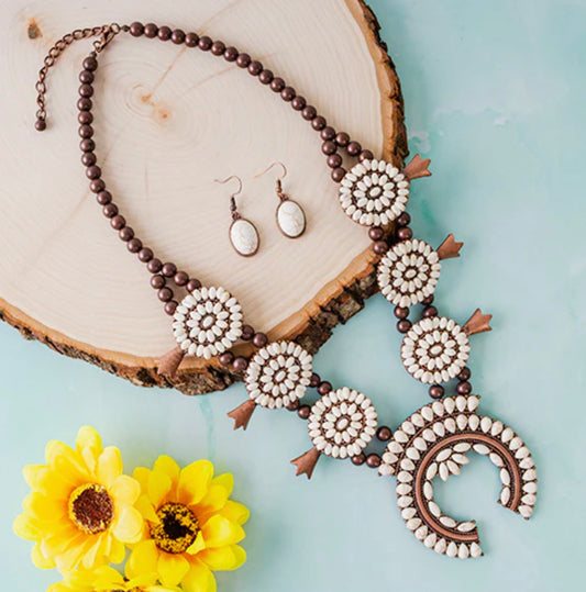 Squash Blossom Necklace and earrings set