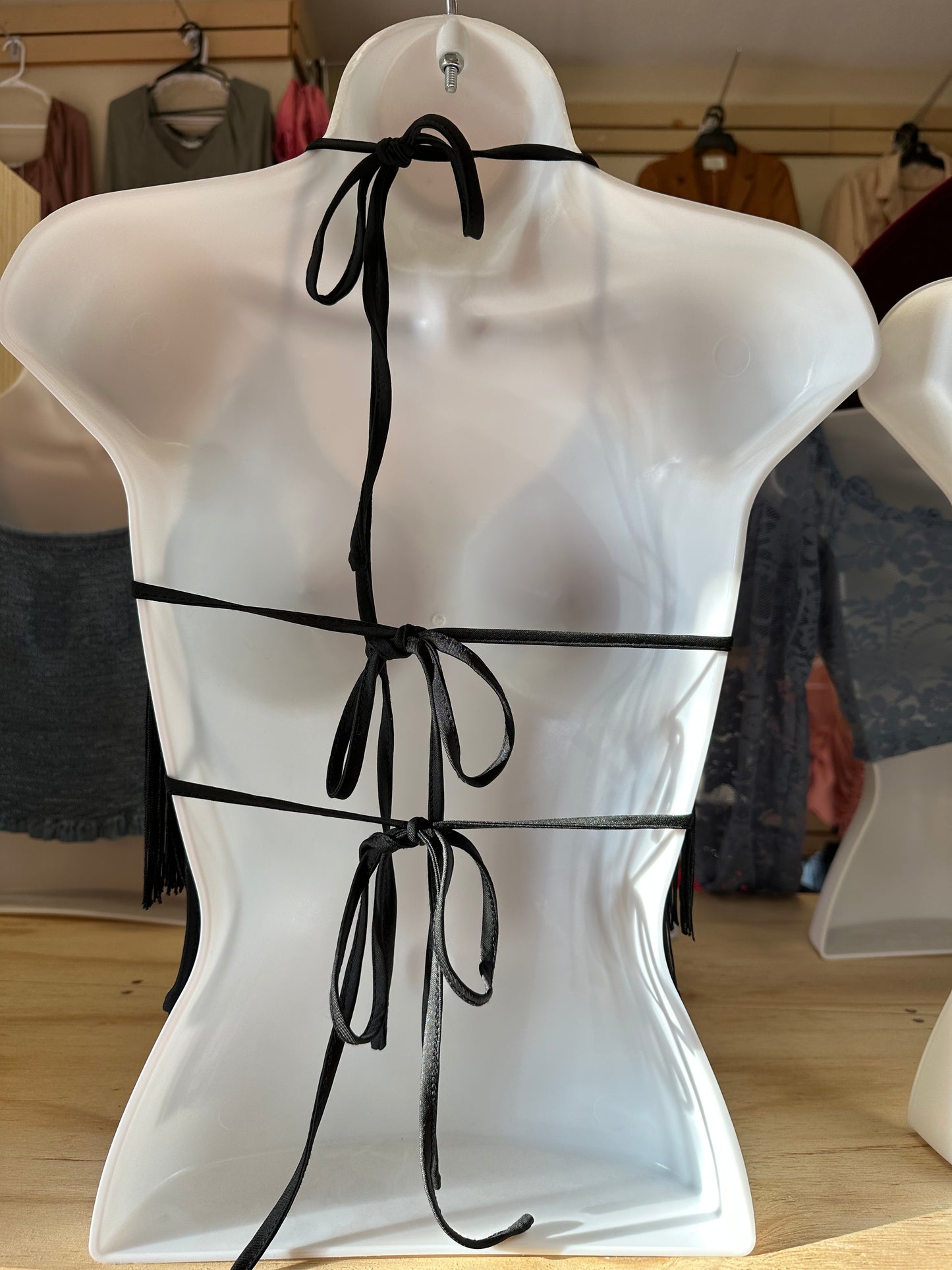 Halter fringe top